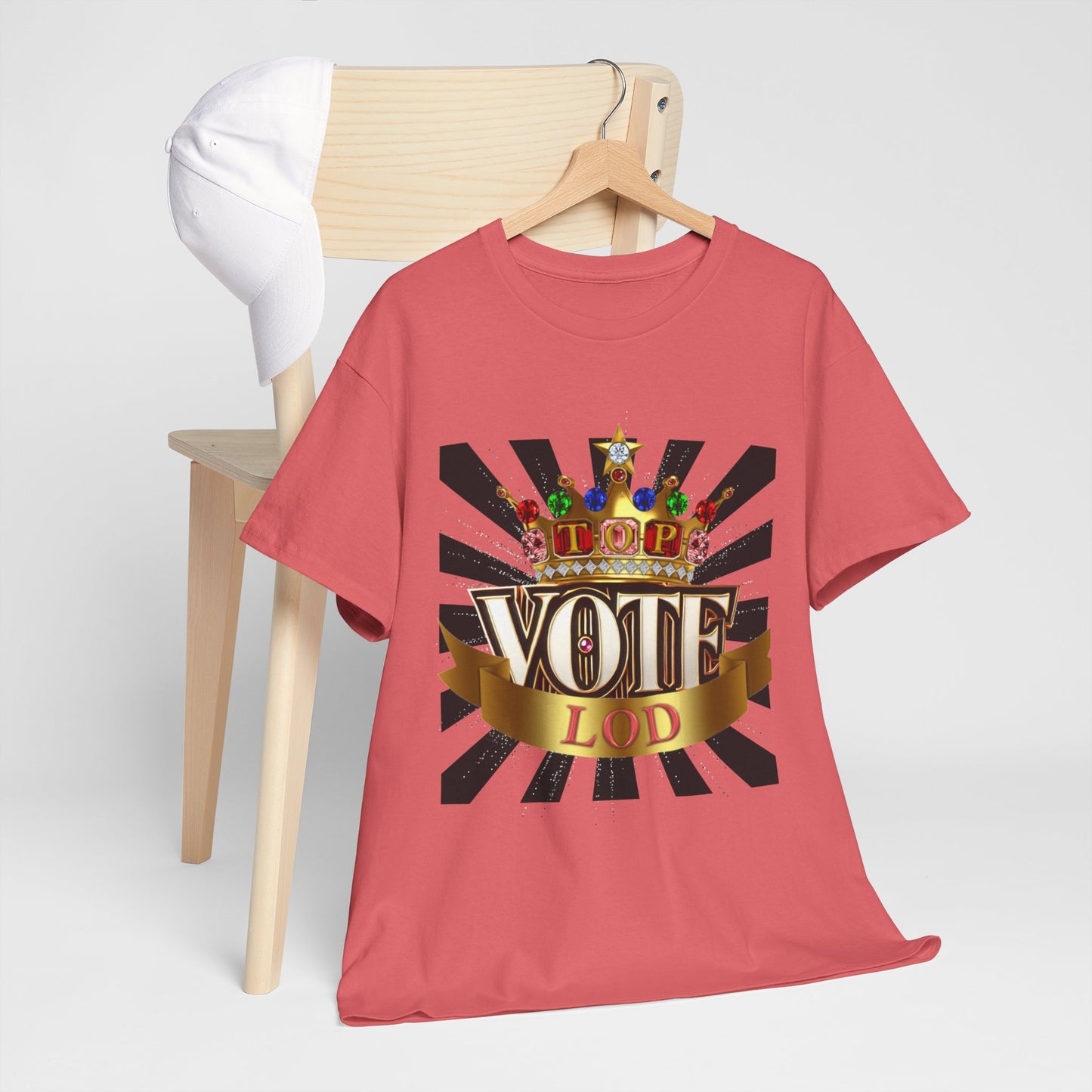 Top Vote LOD" Crown Graphic T-Shirt – Bold & Regal Statement Tee