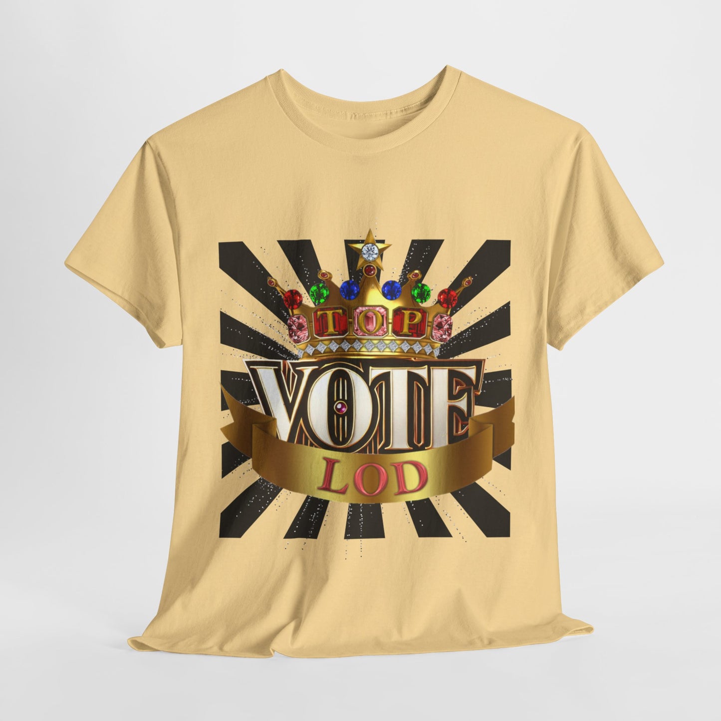 Top Vote LOD" Crown Graphic T-Shirt – Bold & Regal Statement Tee