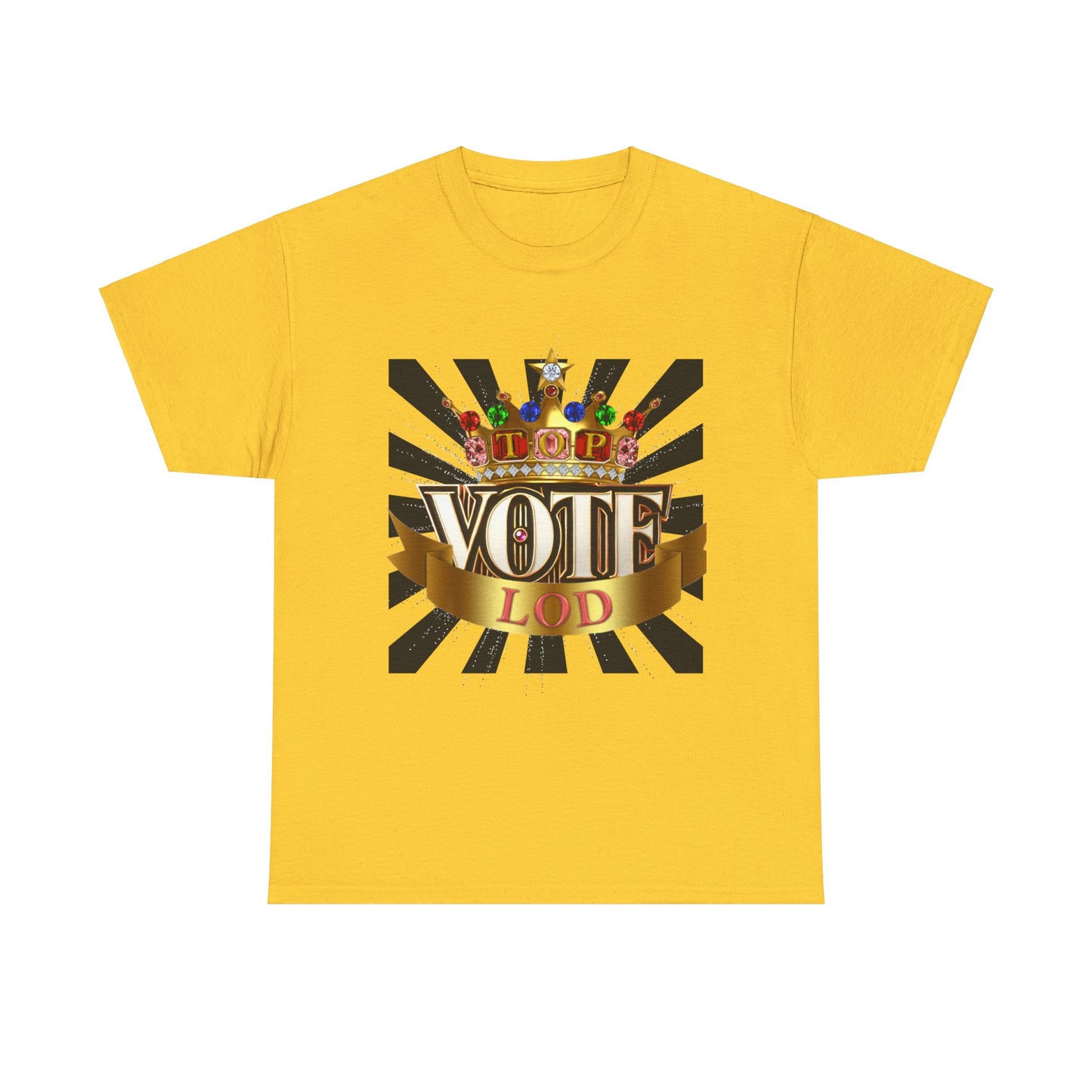 Top Vote LOD" Crown Graphic T-Shirt – Bold & Regal Statement Tee