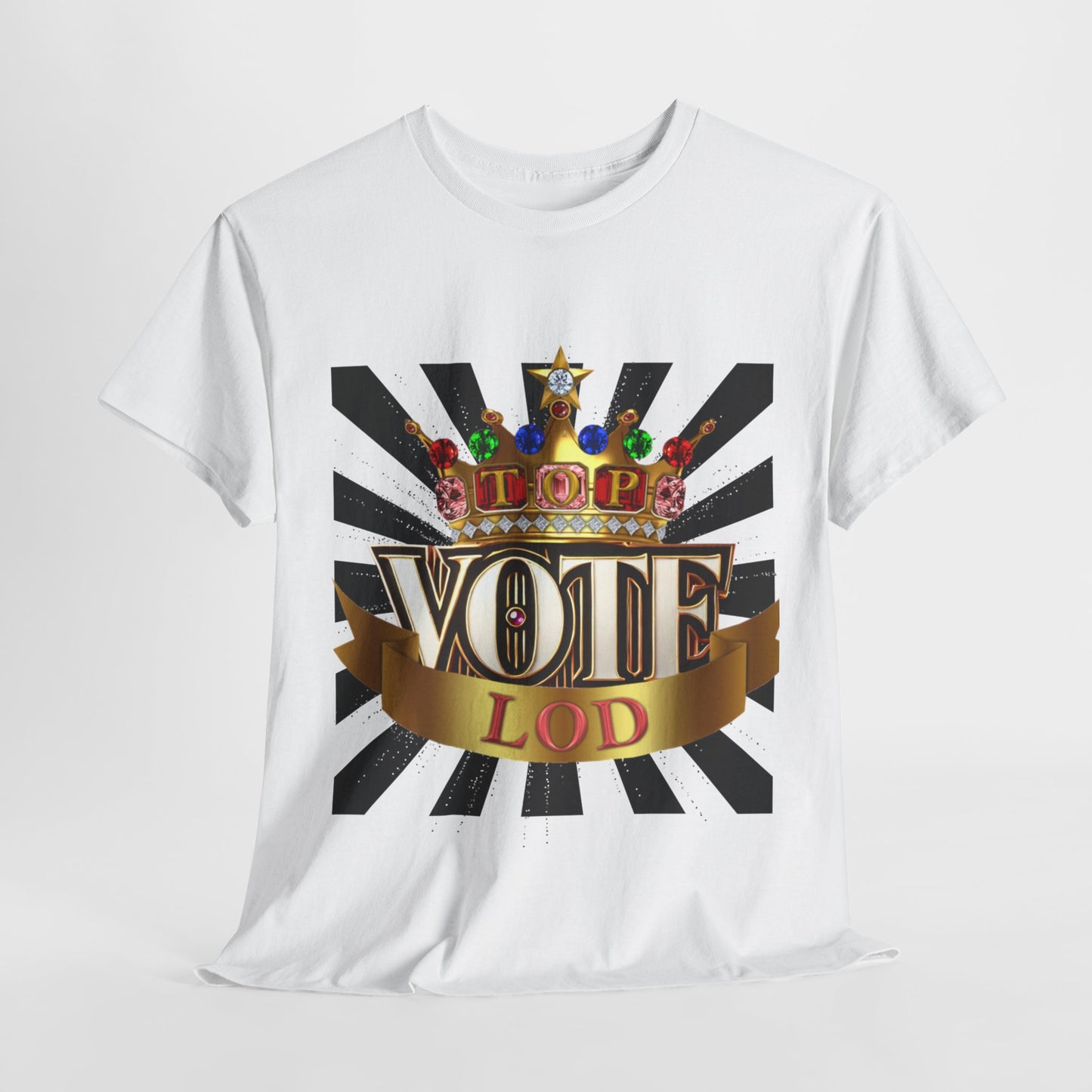 Top Vote LOD" Crown Graphic T-Shirt – Bold & Regal Statement Tee