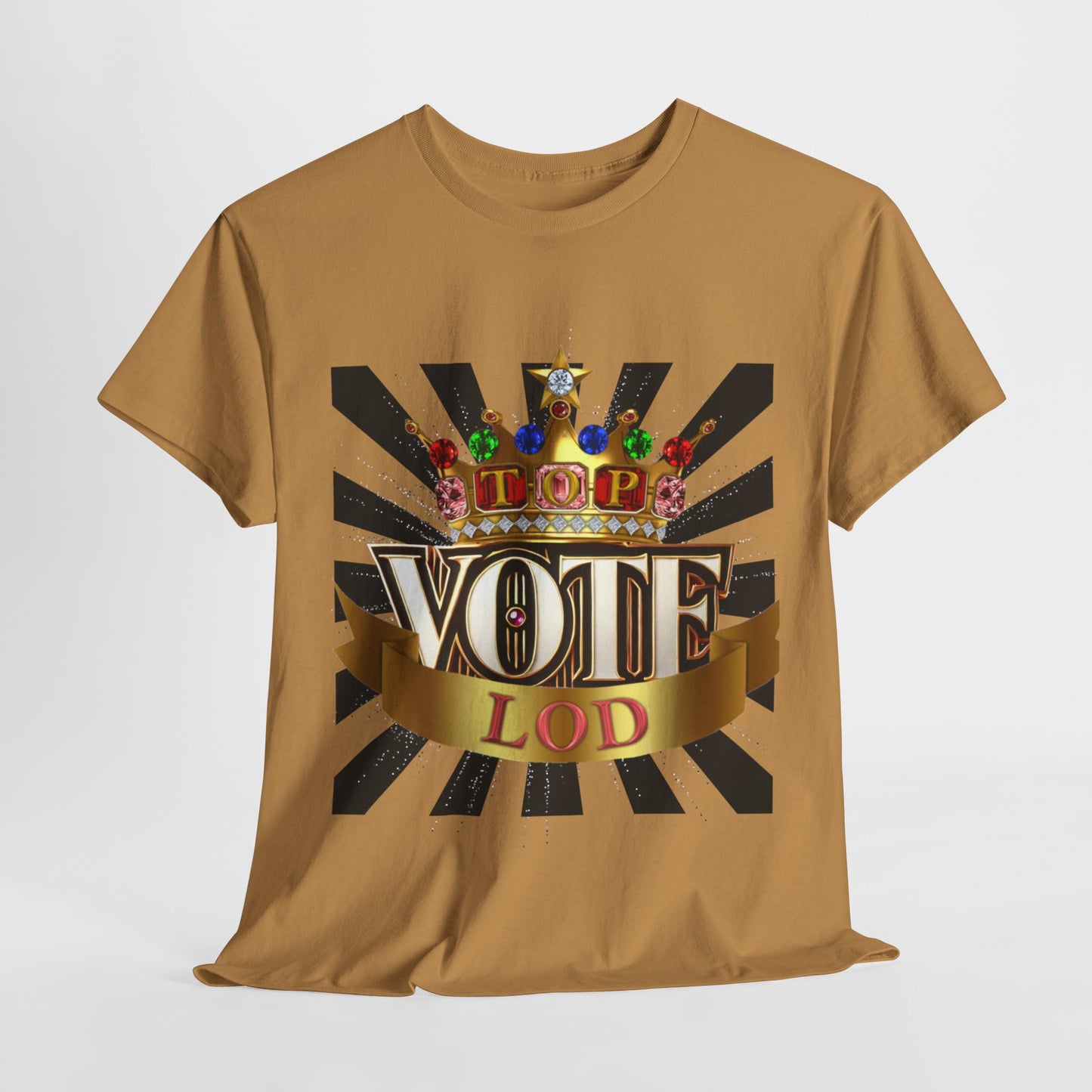 Top Vote LOD" Crown Graphic T-Shirt – Bold & Regal Statement Tee