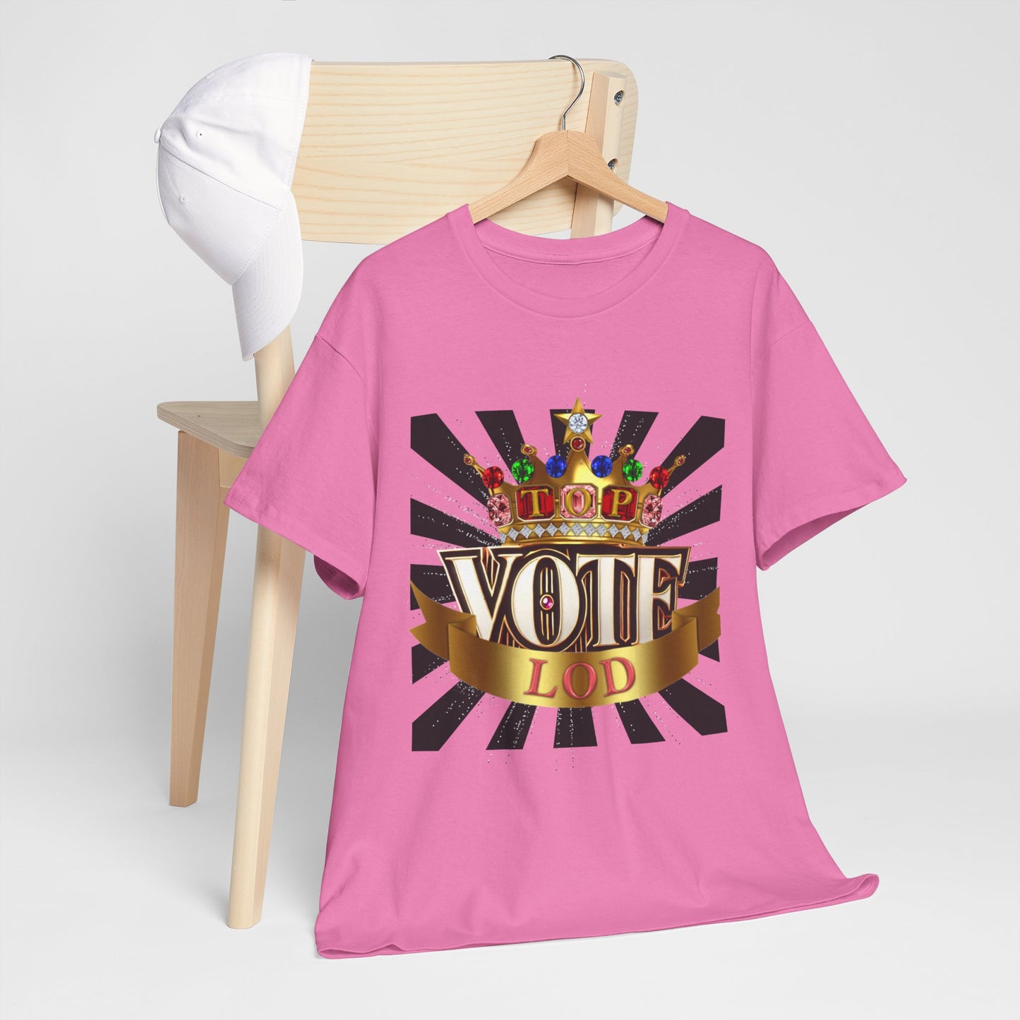 Top Vote LOD" Crown Graphic T-Shirt – Bold & Regal Statement Tee