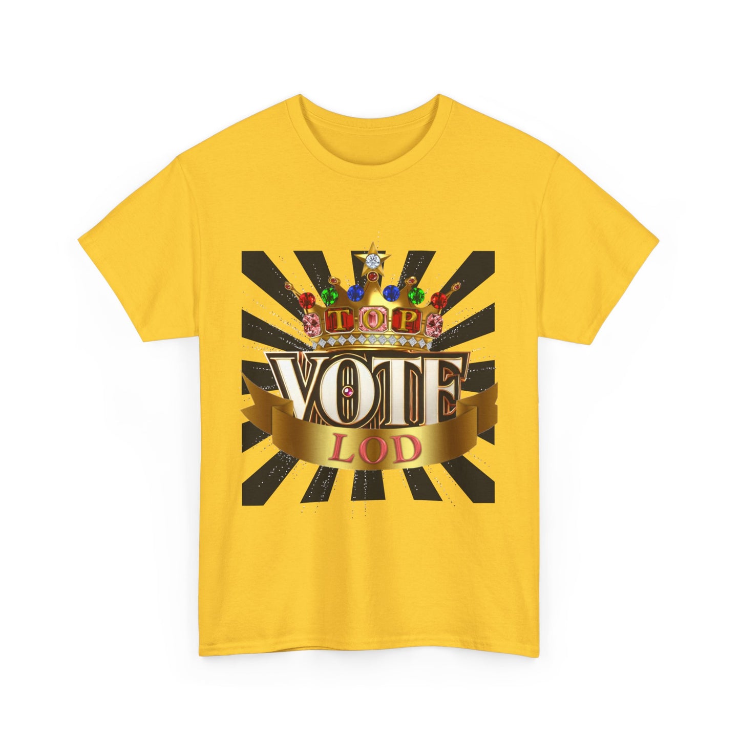 Top Vote LOD" Crown Graphic T-Shirt – Bold & Regal Statement Tee