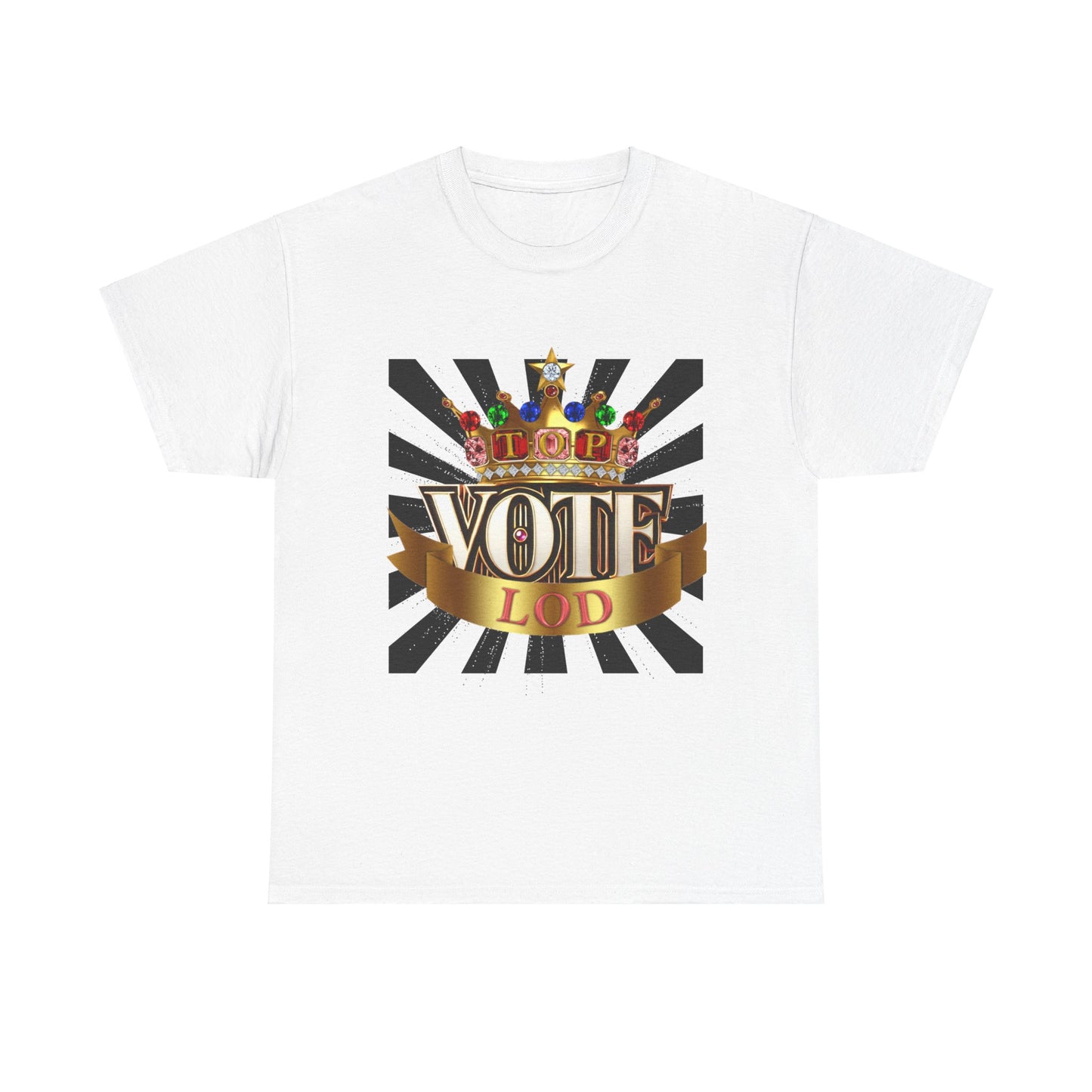 Top Vote LOD" Crown Graphic T-Shirt – Bold & Regal Statement Tee