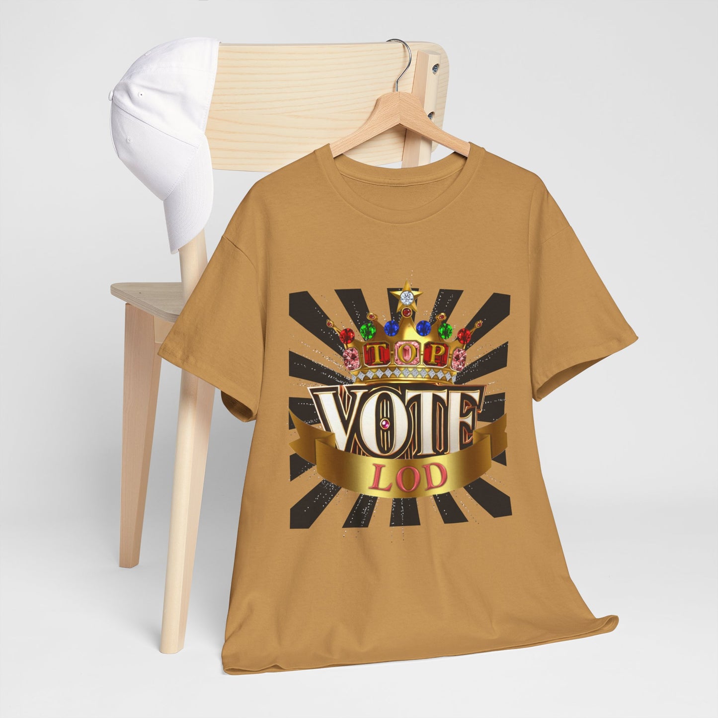 Top Vote LOD" Crown Graphic T-Shirt – Bold & Regal Statement Tee
