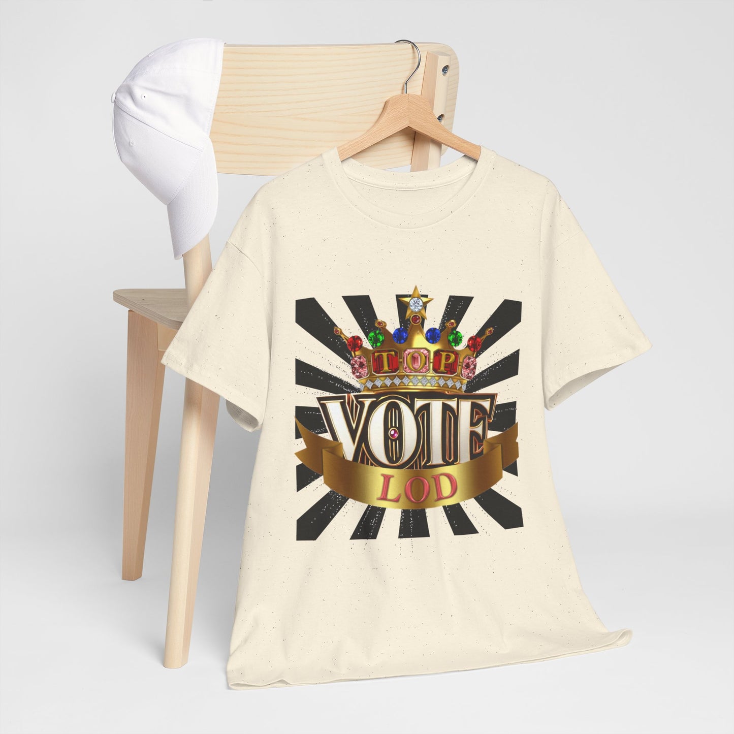 Top Vote LOD" Crown Graphic T-Shirt – Bold & Regal Statement Tee