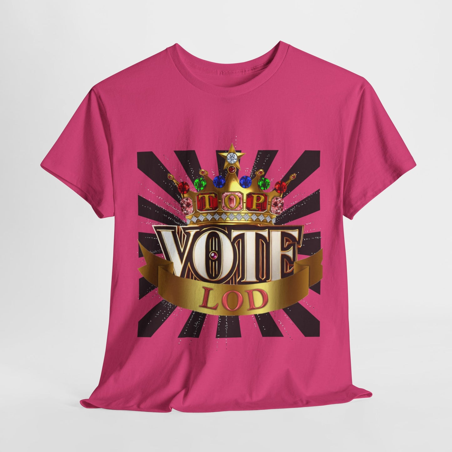 Top Vote LOD" Crown Graphic T-Shirt – Bold & Regal Statement Tee