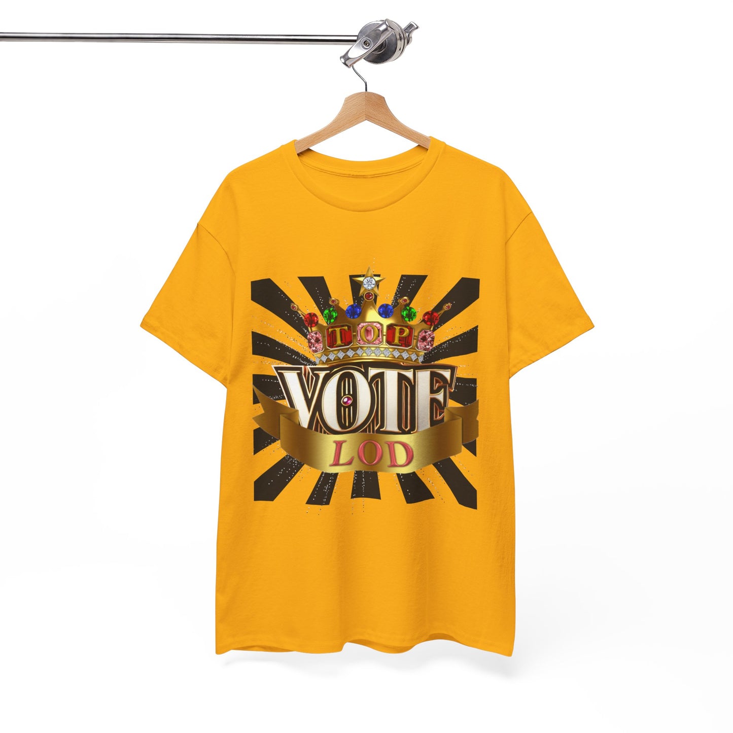 Top Vote LOD" Crown Graphic T-Shirt – Bold & Regal Statement Tee