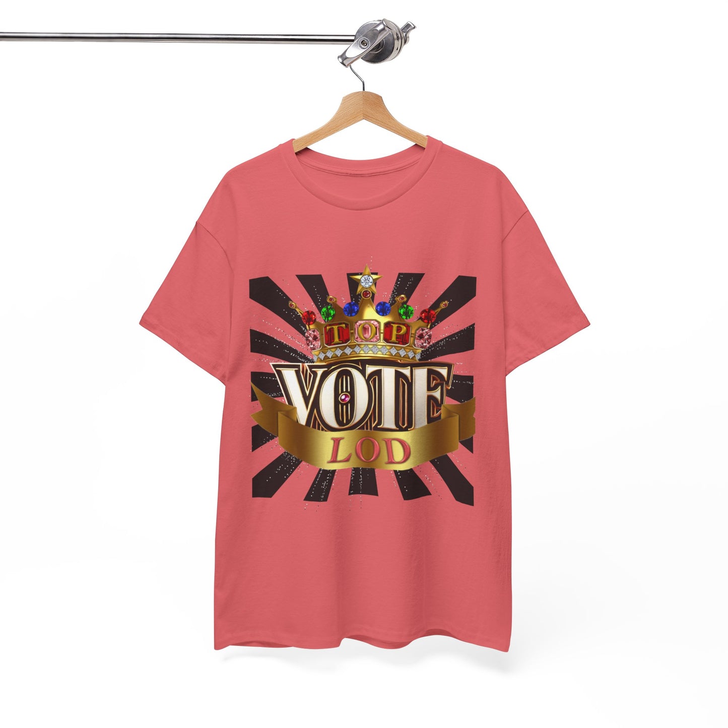 Top Vote LOD" Crown Graphic T-Shirt – Bold & Regal Statement Tee