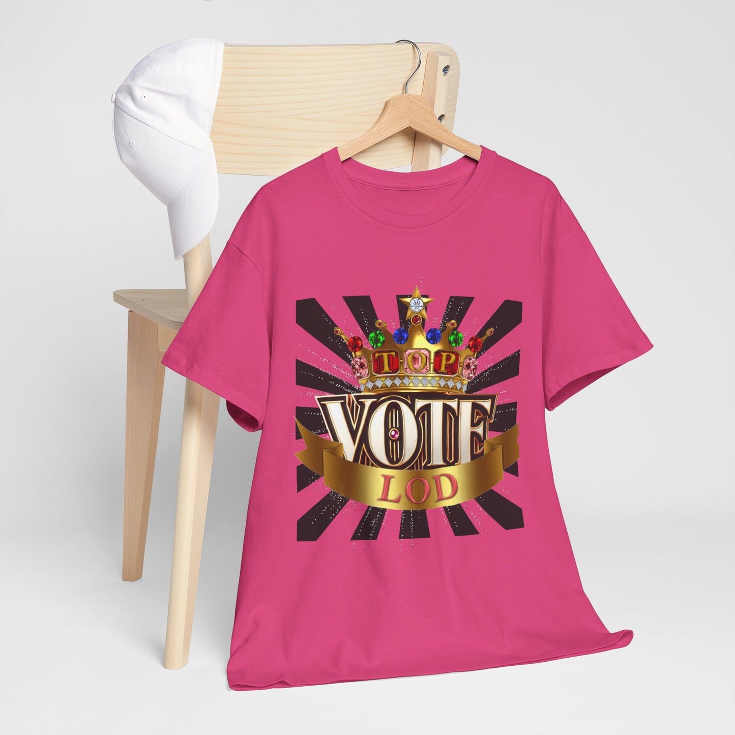 Top Vote LOD" Crown Graphic T-Shirt – Bold & Regal Statement Tee