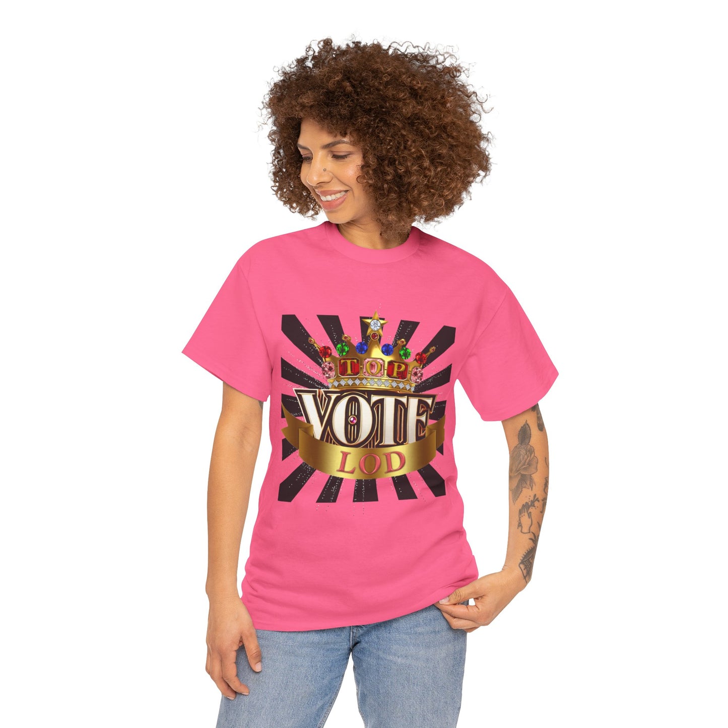 Top Vote LOD" Crown Graphic T-Shirt – Bold & Regal Statement Tee