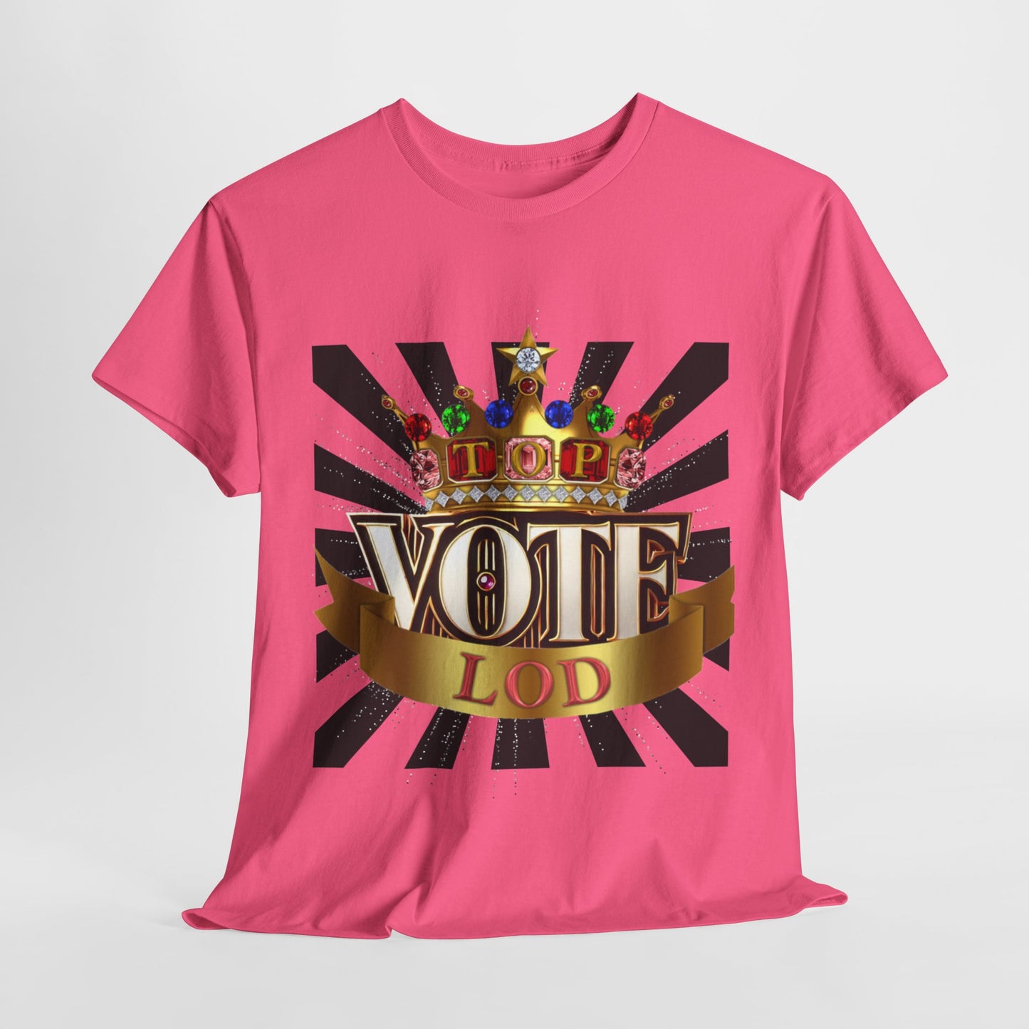 Top Vote LOD" Crown Graphic T-Shirt – Bold & Regal Statement Tee