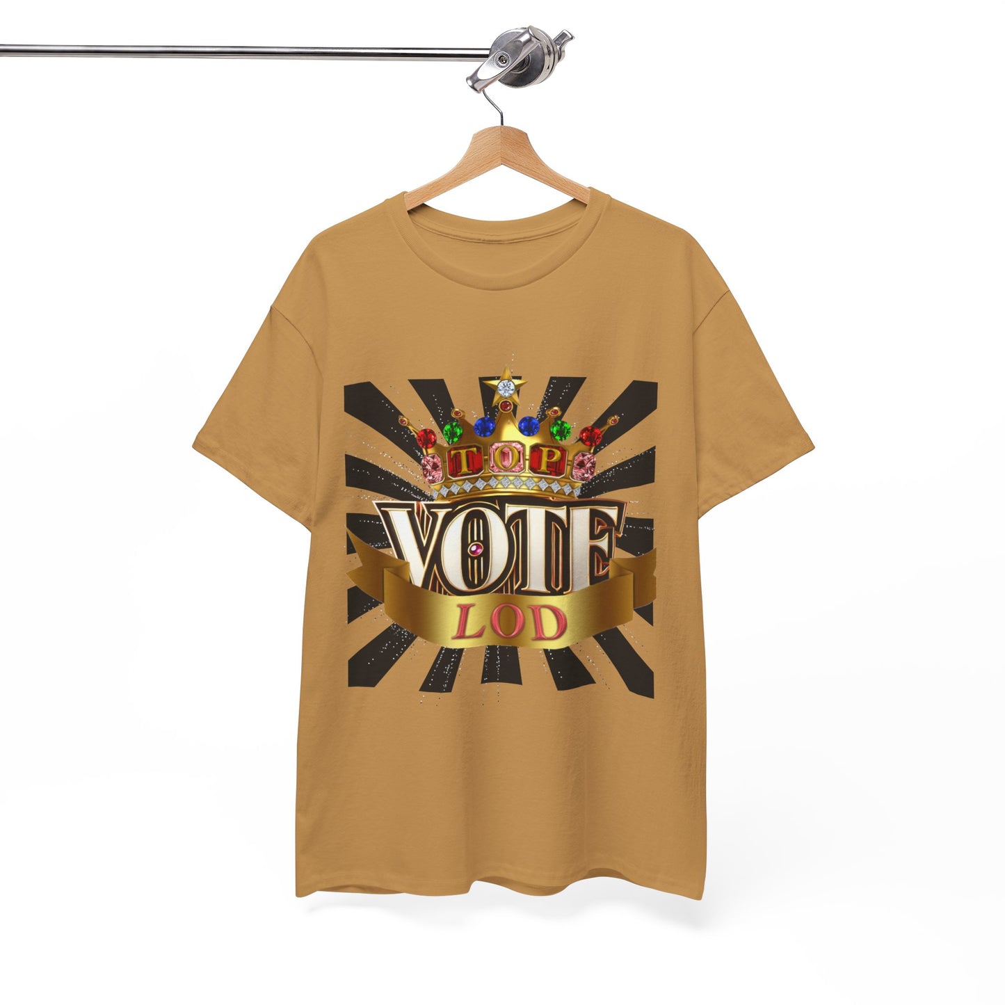 Top Vote LOD" Crown Graphic T-Shirt – Bold & Regal Statement Tee