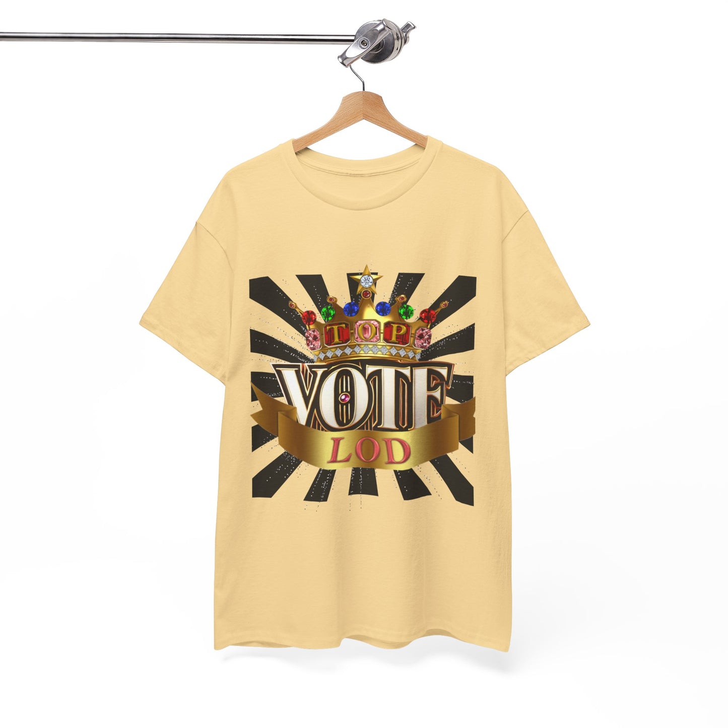 Top Vote LOD" Crown Graphic T-Shirt – Bold & Regal Statement Tee
