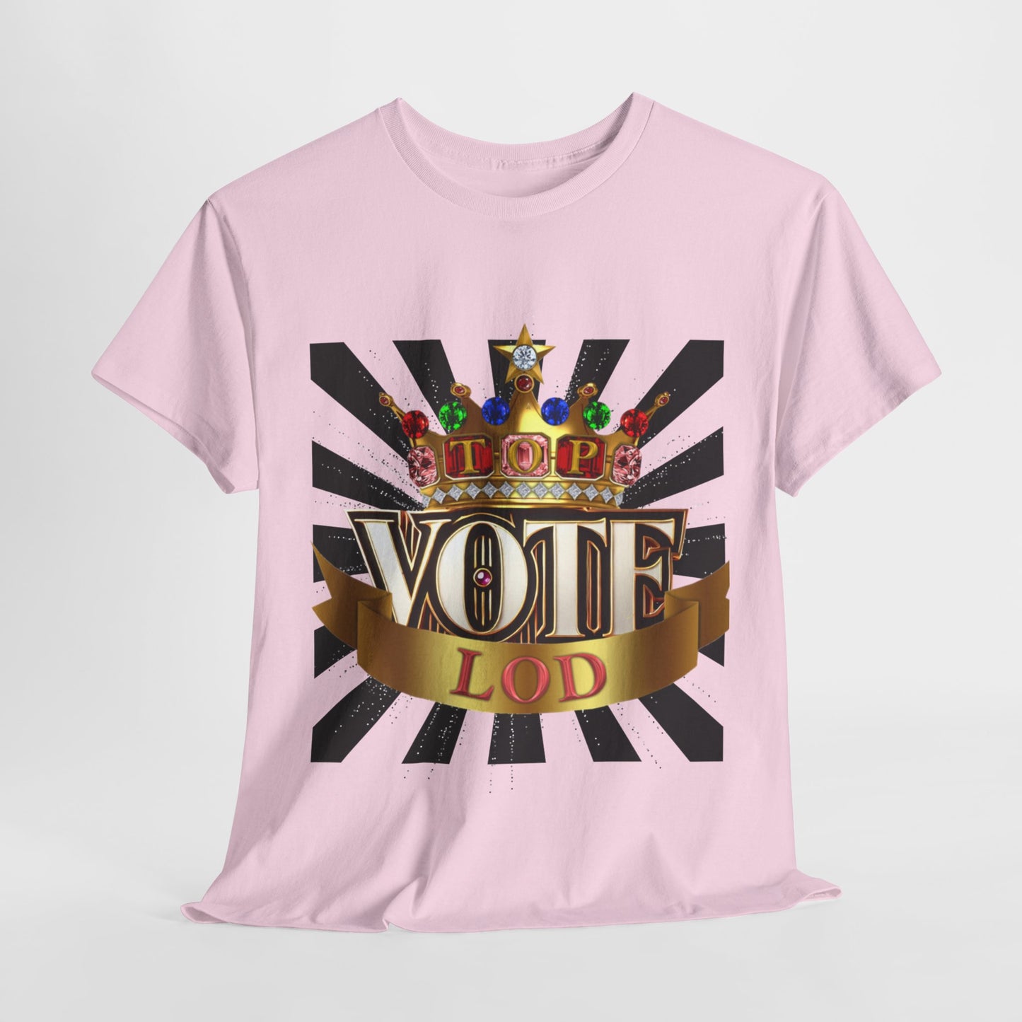 Top Vote LOD" Crown Graphic T-Shirt – Bold & Regal Statement Tee