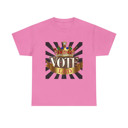 Top Vote LOD" Crown Graphic T-Shirt – Bold & Regal Statement Tee