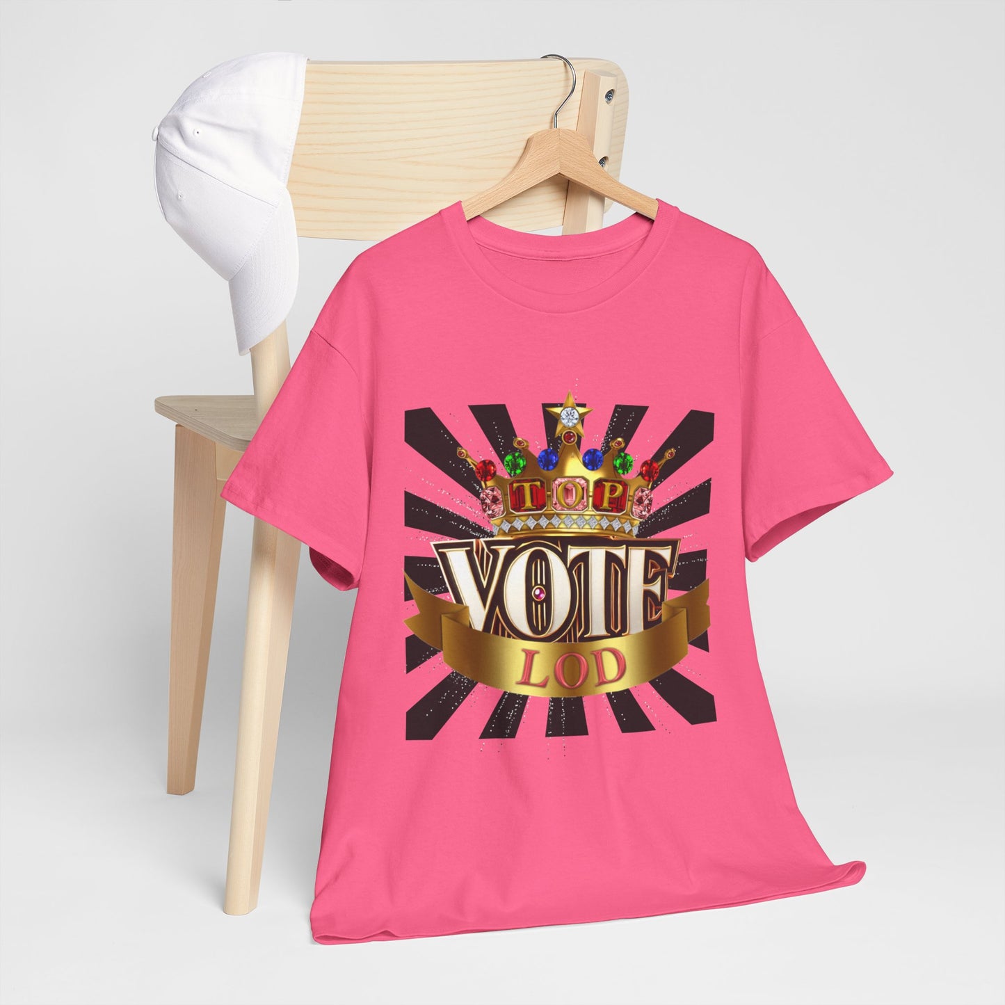 Top Vote LOD" Crown Graphic T-Shirt – Bold & Regal Statement Tee