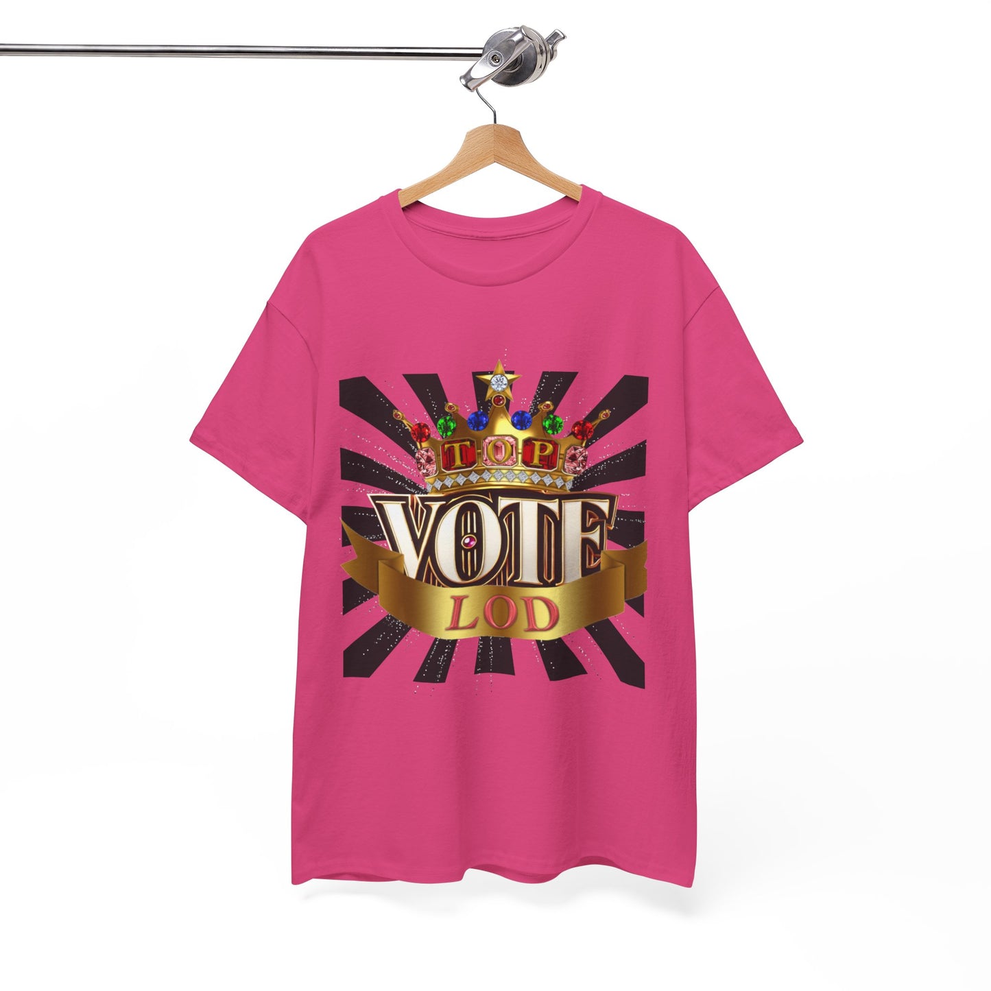 Top Vote LOD" Crown Graphic T-Shirt – Bold & Regal Statement Tee