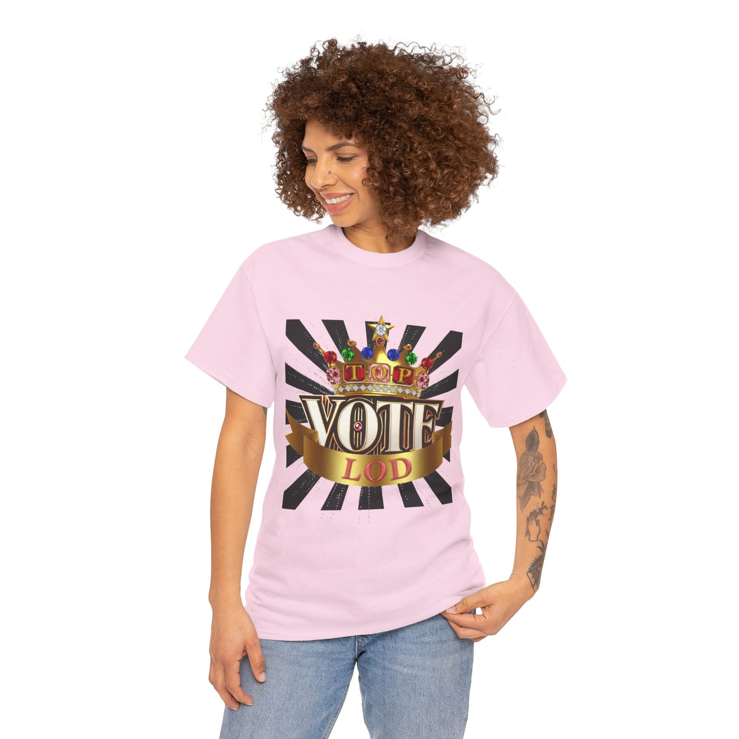 Top Vote LOD" Crown Graphic T-Shirt – Bold & Regal Statement Tee