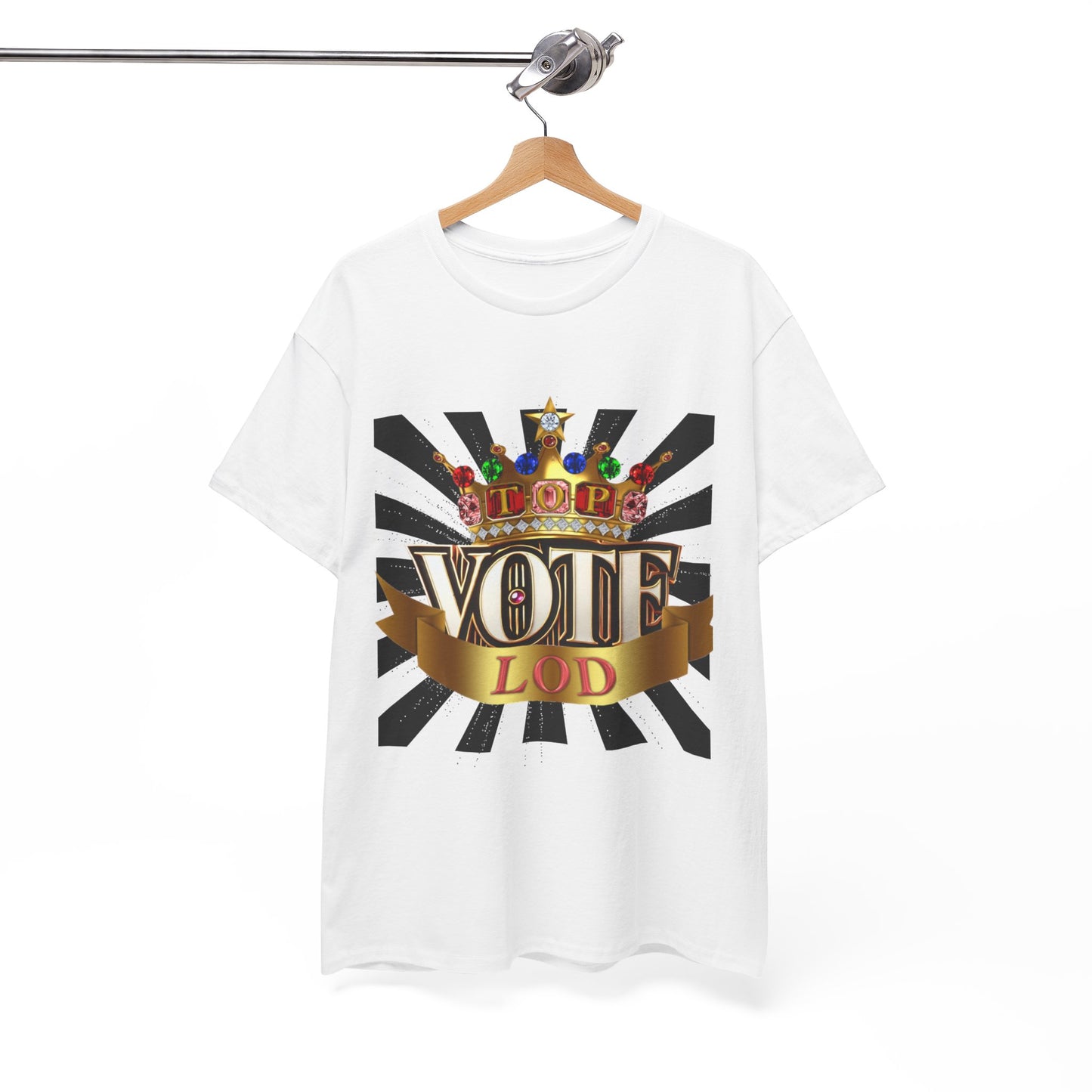 Top Vote LOD" Crown Graphic T-Shirt – Bold & Regal Statement Tee