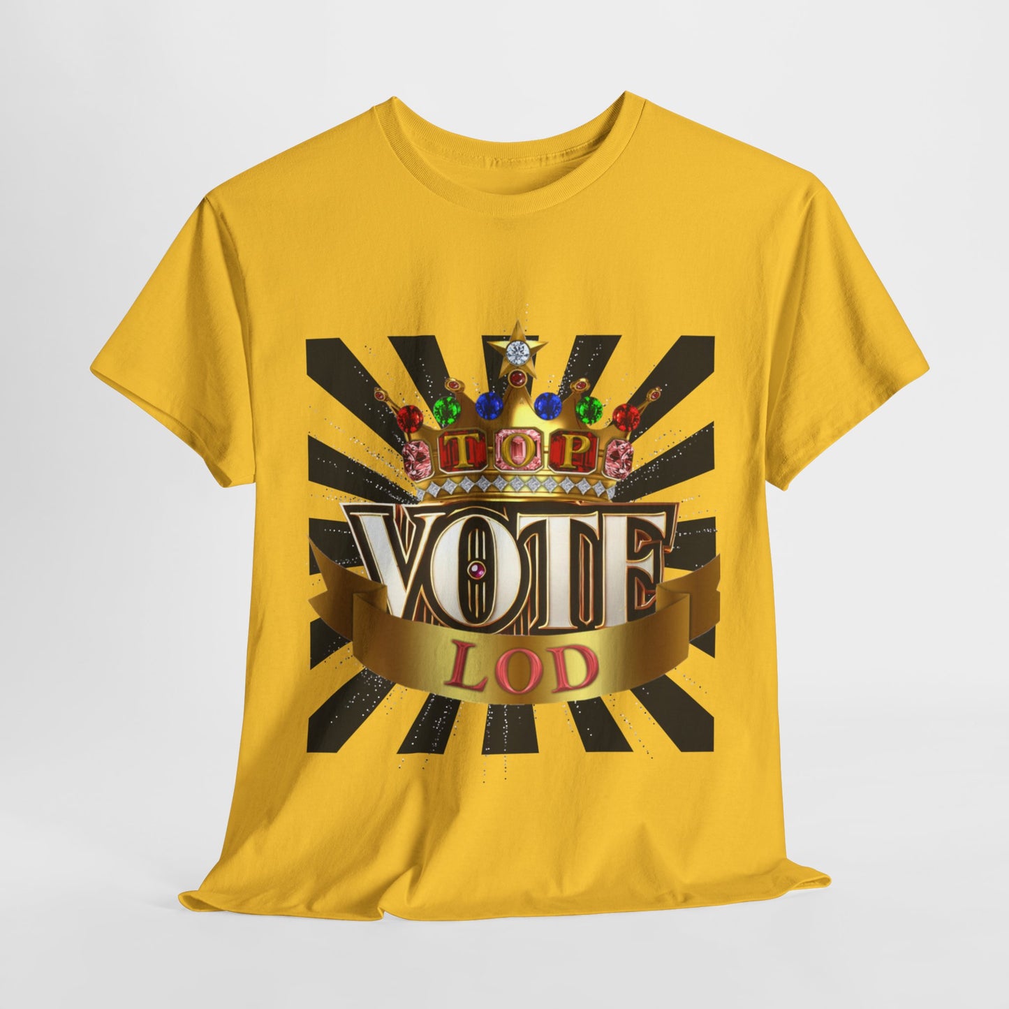 Top Vote LOD" Crown Graphic T-Shirt – Bold & Regal Statement Tee