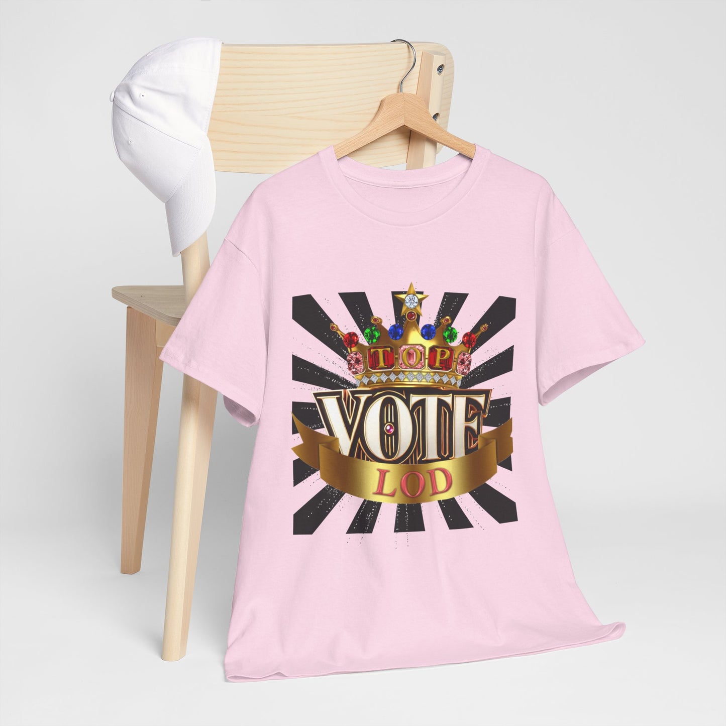 Top Vote LOD" Crown Graphic T-Shirt – Bold & Regal Statement Tee