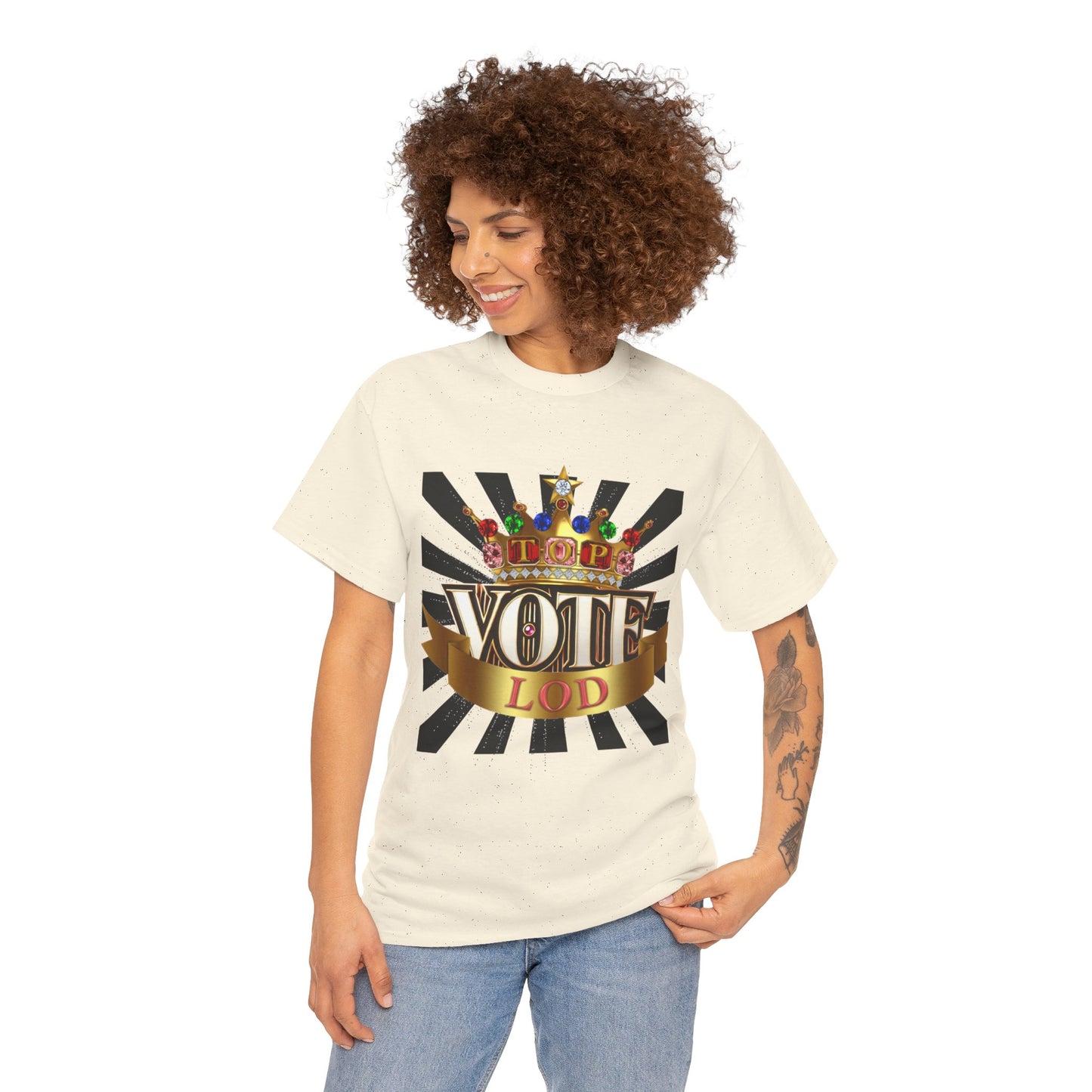 Top Vote LOD" Crown Graphic T-Shirt – Bold & Regal Statement Tee