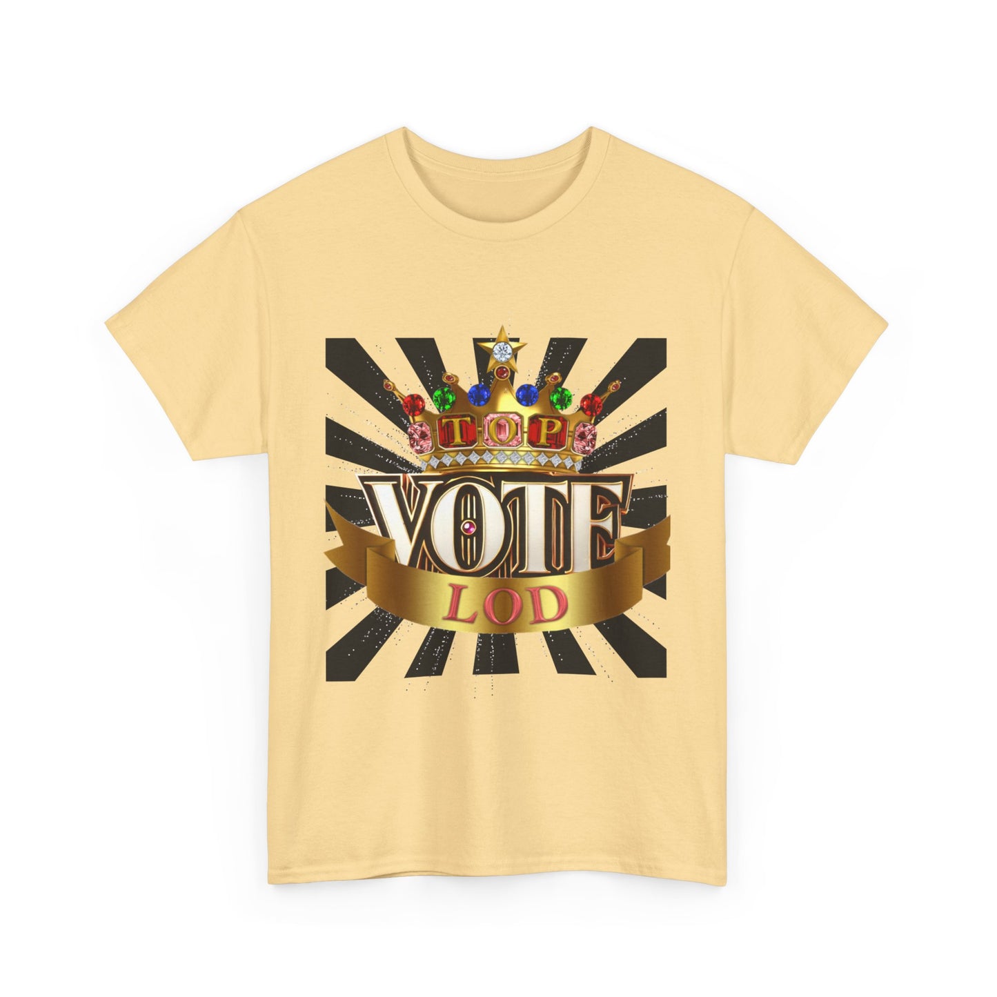 Top Vote LOD" Crown Graphic T-Shirt – Bold & Regal Statement Tee