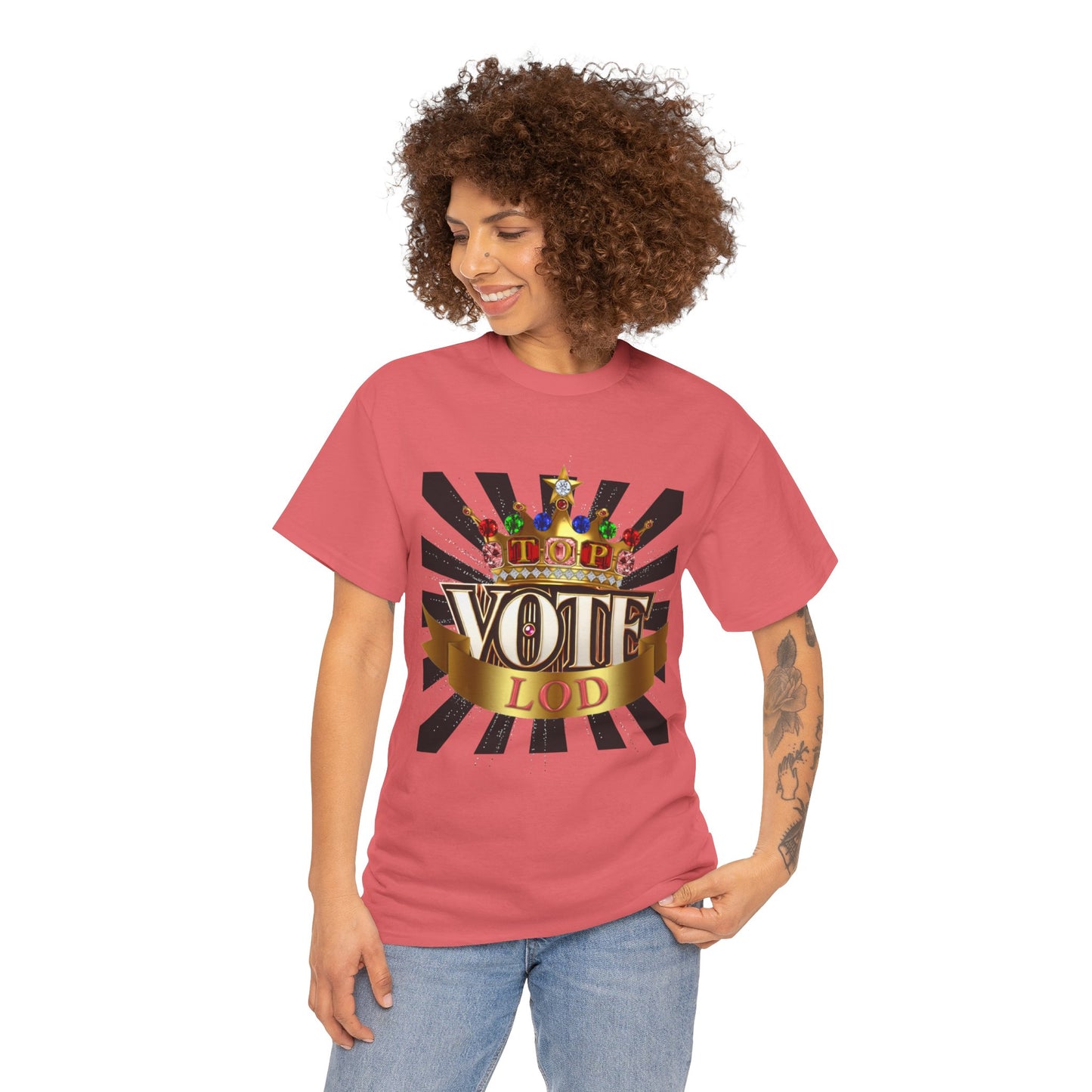 Top Vote LOD" Crown Graphic T-Shirt – Bold & Regal Statement Tee