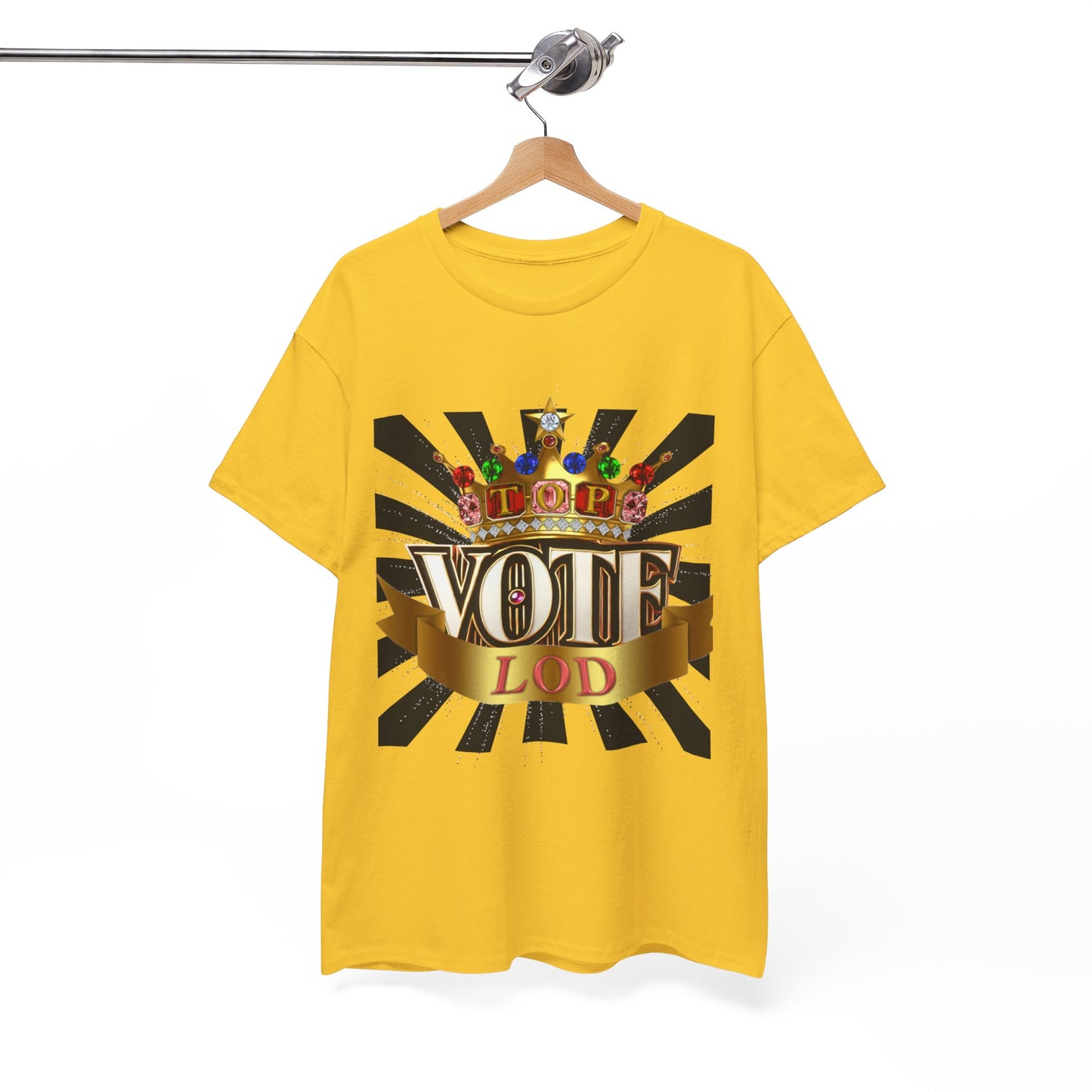 Top Vote LOD" Crown Graphic T-Shirt – Bold & Regal Statement Tee