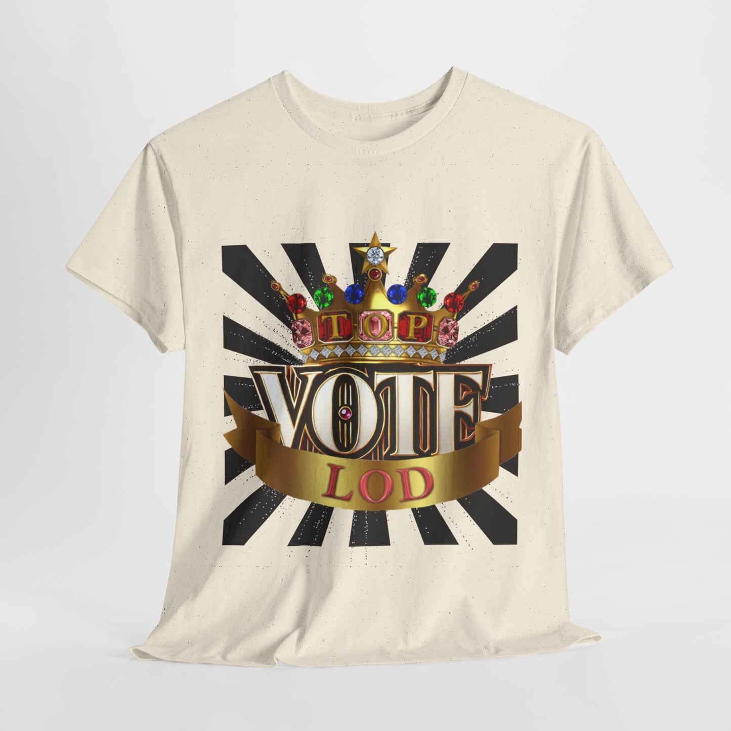 Top Vote LOD" Crown Graphic T-Shirt – Bold & Regal Statement Tee