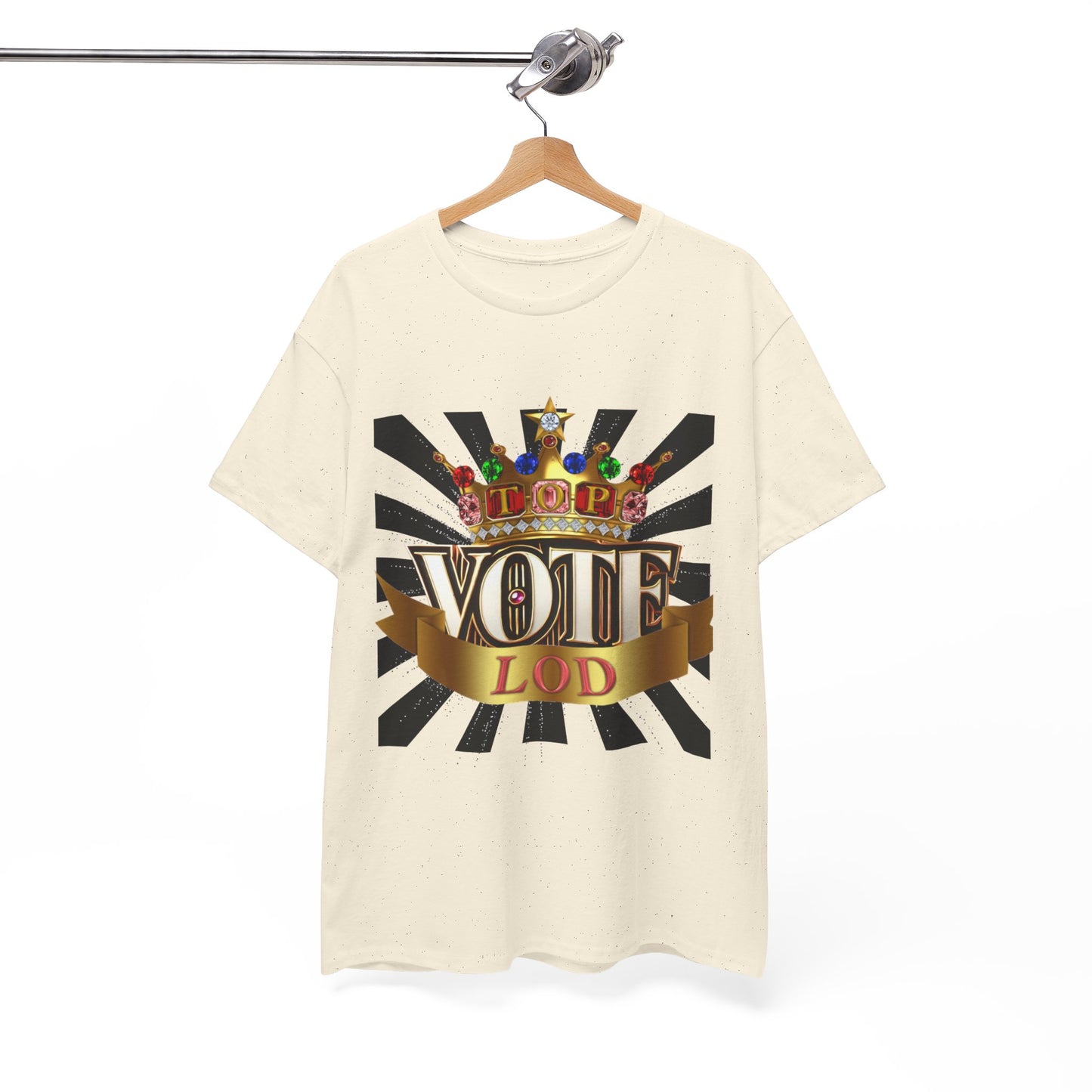 Top Vote LOD" Crown Graphic T-Shirt – Bold & Regal Statement Tee