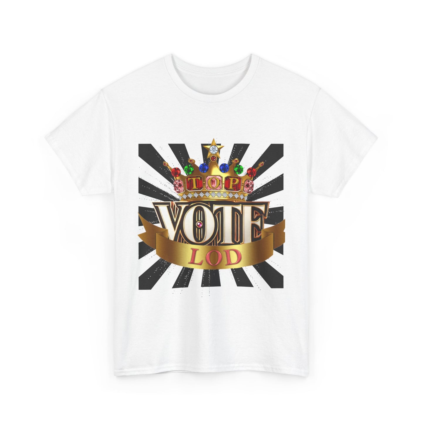 Top Vote LOD" Crown Graphic T-Shirt – Bold & Regal Statement Tee