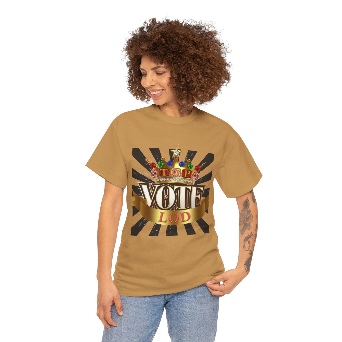 Top Vote LOD" Crown Graphic T-Shirt – Bold & Regal Statement Tee