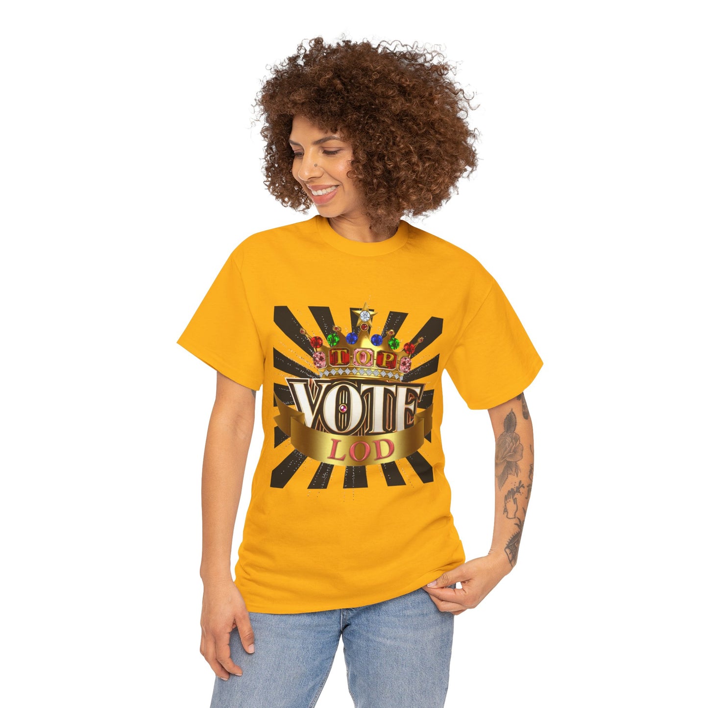 Top Vote LOD" Crown Graphic T-Shirt – Bold & Regal Statement Tee