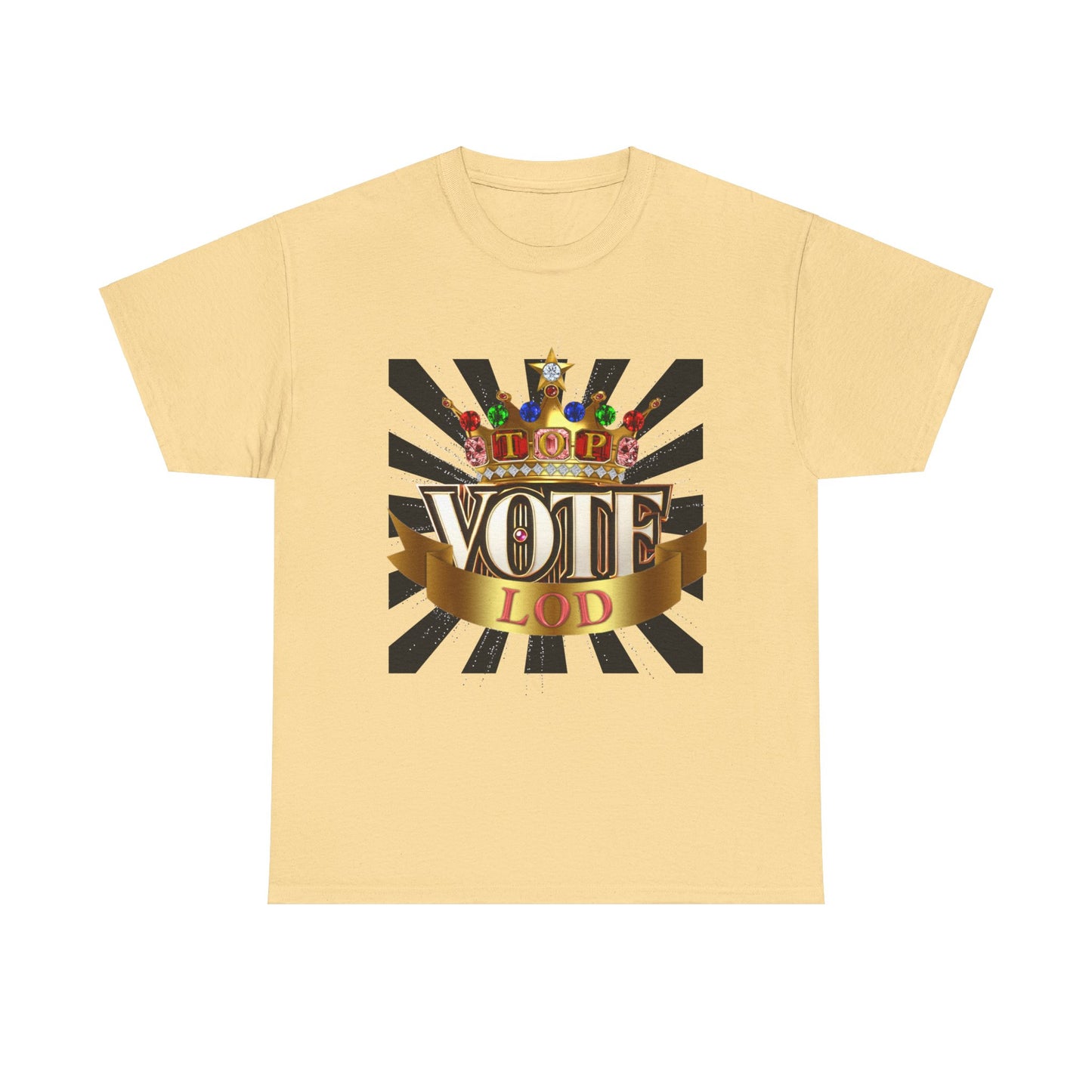 Top Vote LOD" Crown Graphic T-Shirt – Bold & Regal Statement Tee