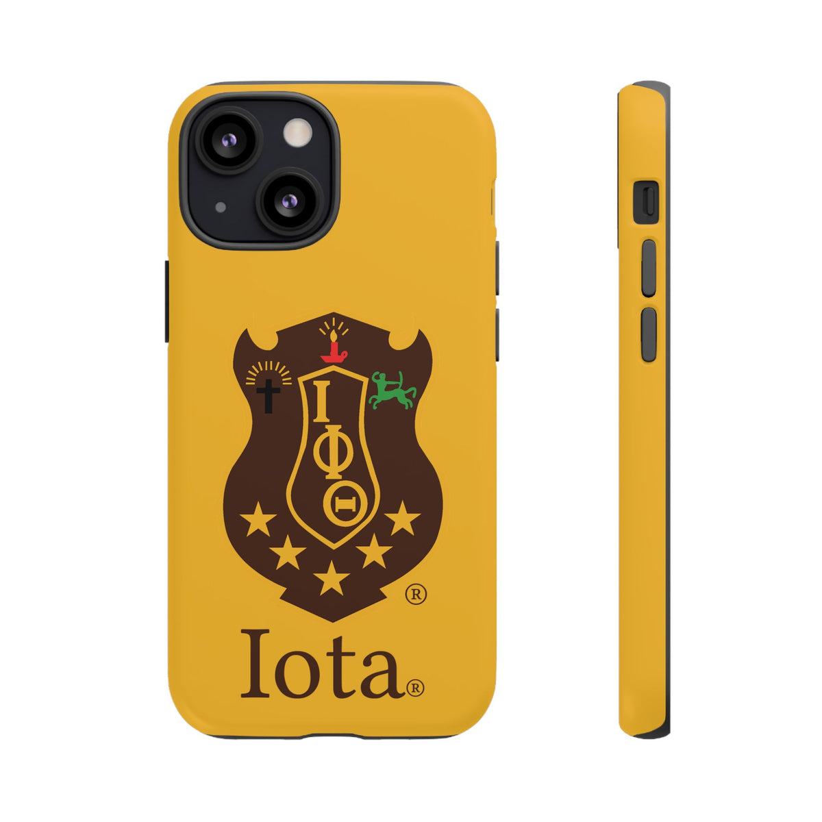 Iota Sorority Shield Phone Case — Greek Letter Tough Case (Yellow)