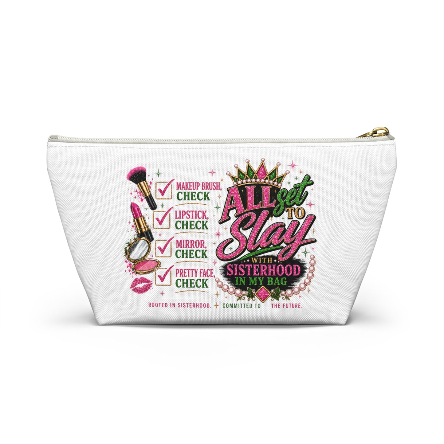 Pretty Girl Makeup Checklist Cosmetic Bag – Travel Makeup Pouch, Girls Trip Essentials, Cute Beauty Organizer Bag