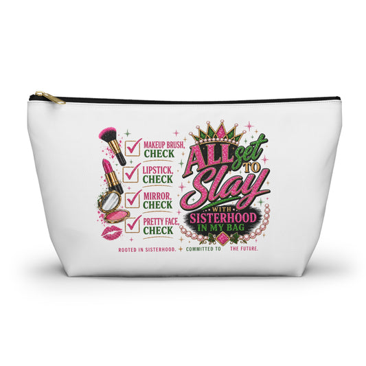 Pretty Girl Makeup Checklist Cosmetic Bag – Travel Makeup Pouch, Girls Trip Essentials, Cute Beauty Organizer Bag