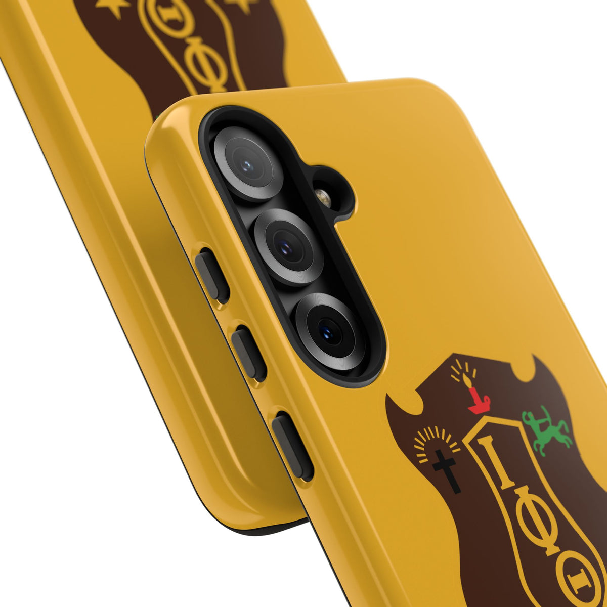 Iota Sorority Shield Phone Case — Greek Letter Tough Case (Yellow)