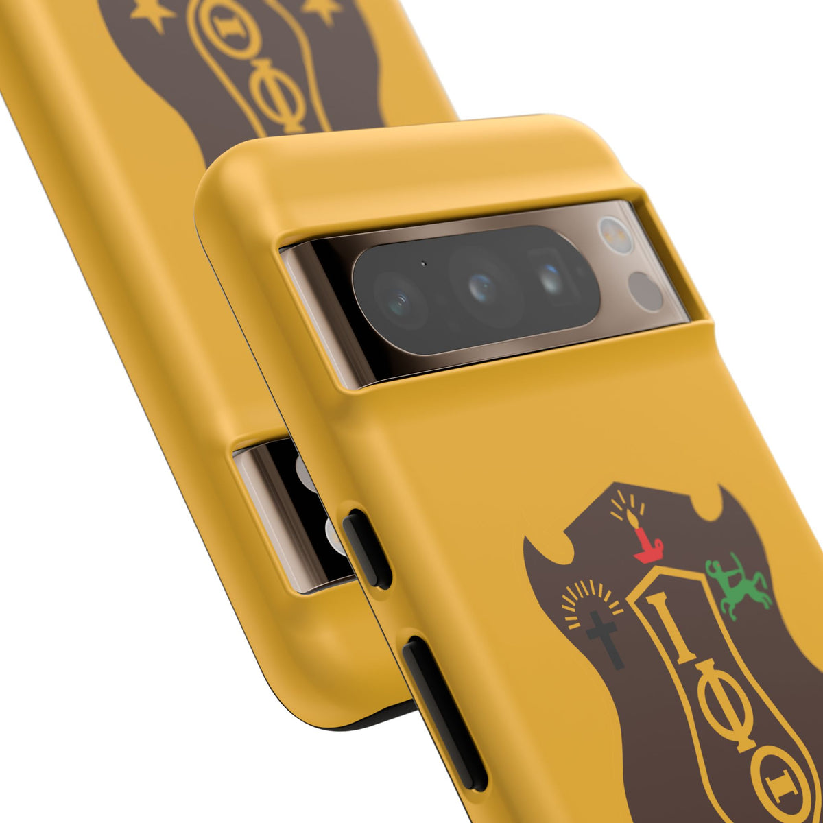 Iota Sorority Shield Phone Case — Greek Letter Tough Case (Yellow)
