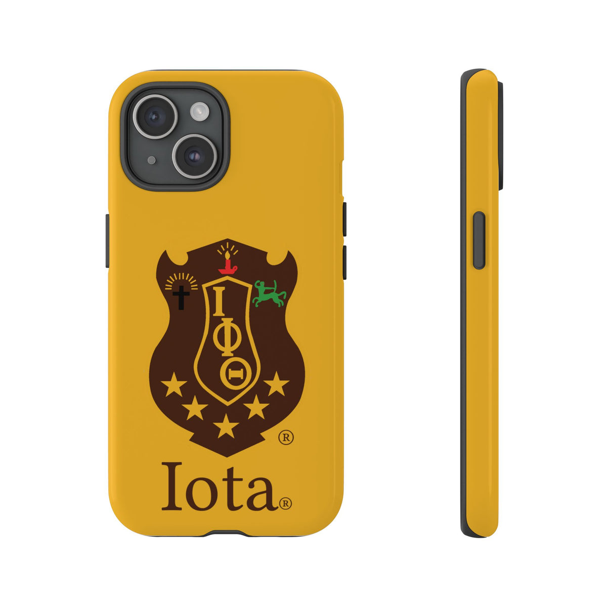 Iota Sorority Shield Phone Case — Greek Letter Tough Case (Yellow)