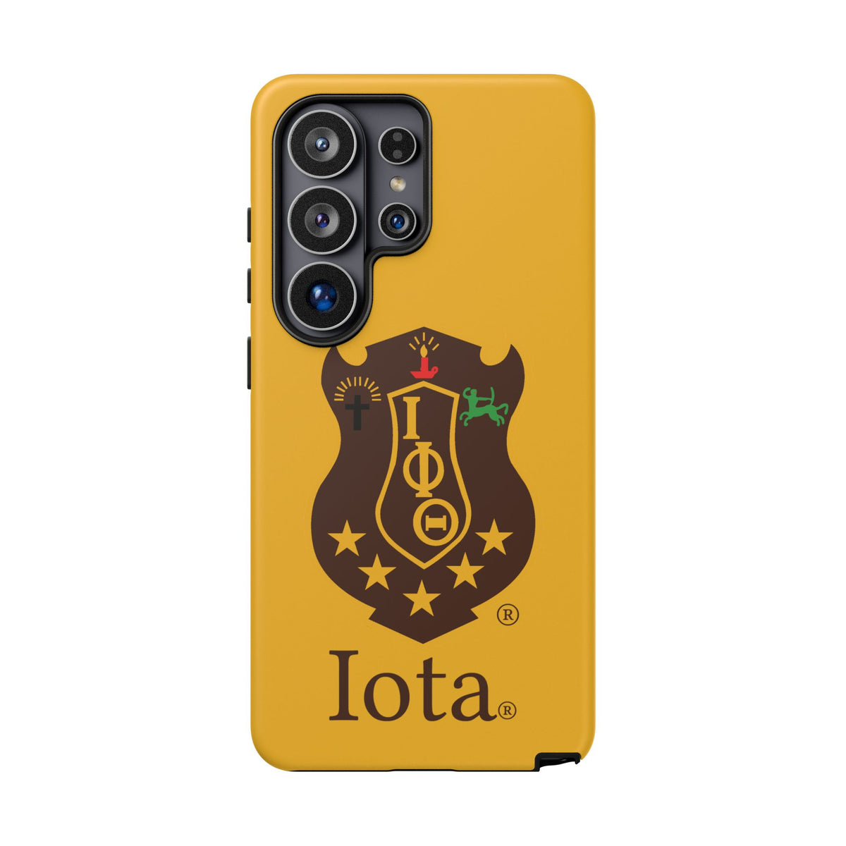 Iota Sorority Shield Phone Case — Greek Letter Tough Case (Yellow)