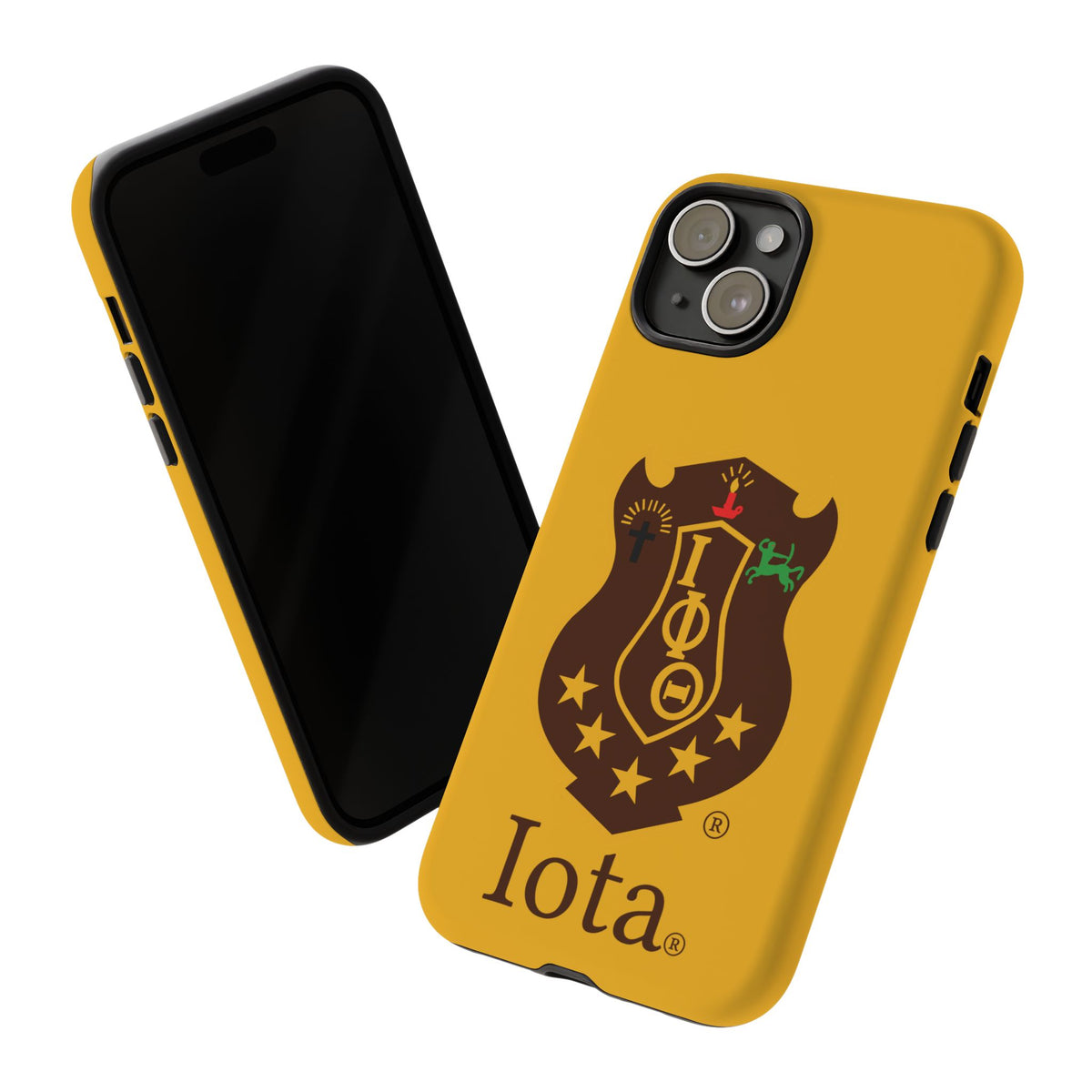 Iota Sorority Shield Phone Case — Greek Letter Tough Case (Yellow)