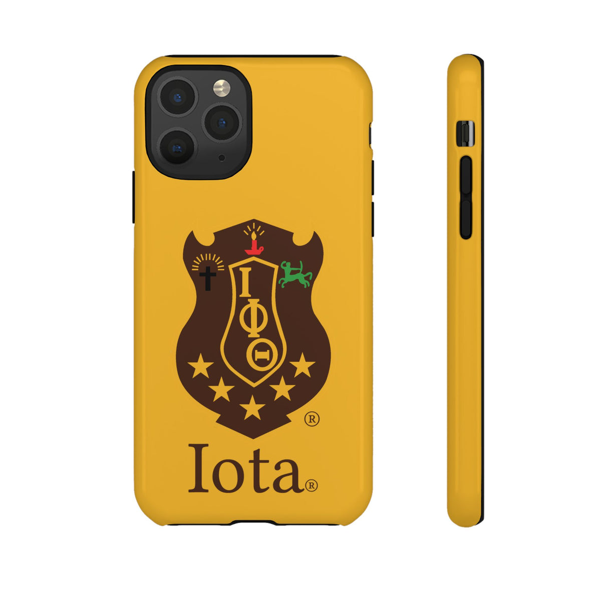 Iota Sorority Shield Phone Case — Greek Letter Tough Case (Yellow)