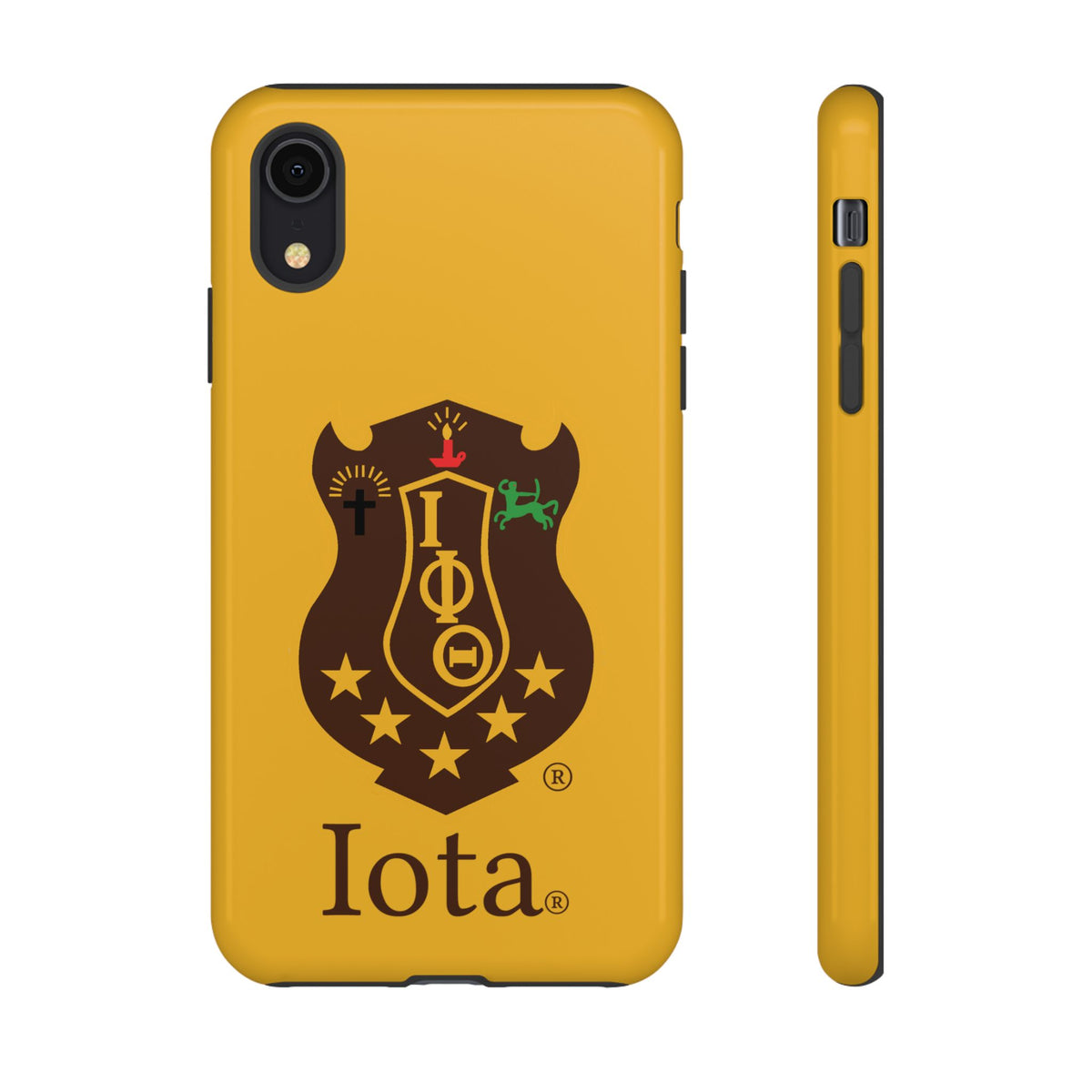 Iota Sorority Shield Phone Case — Greek Letter Tough Case (Yellow)