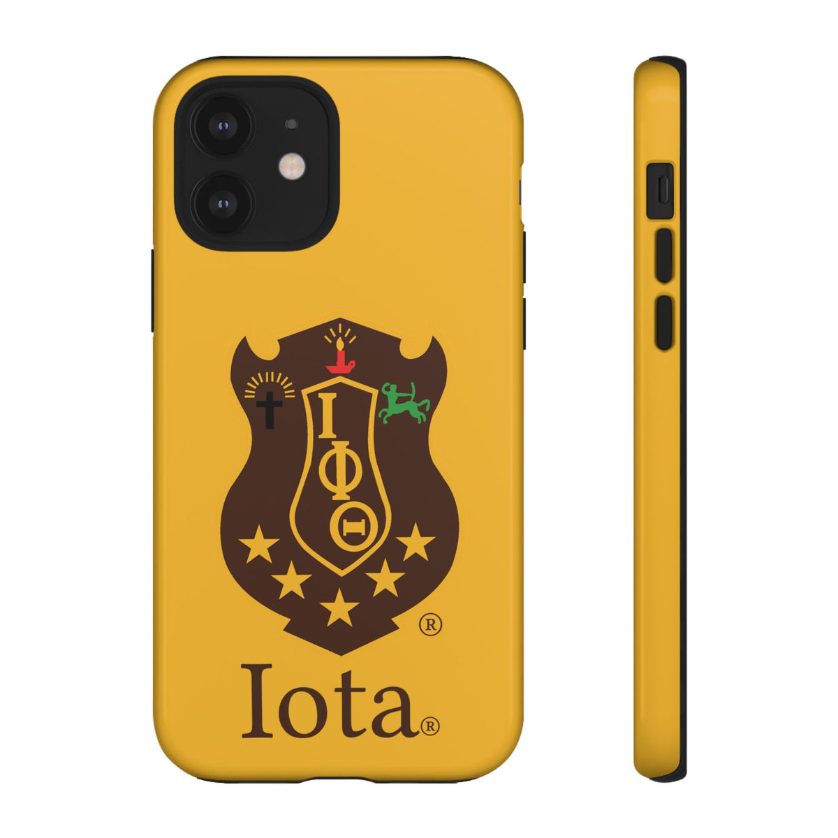Iota Sorority Shield Phone Case — Greek Letter Tough Case (Yellow)
