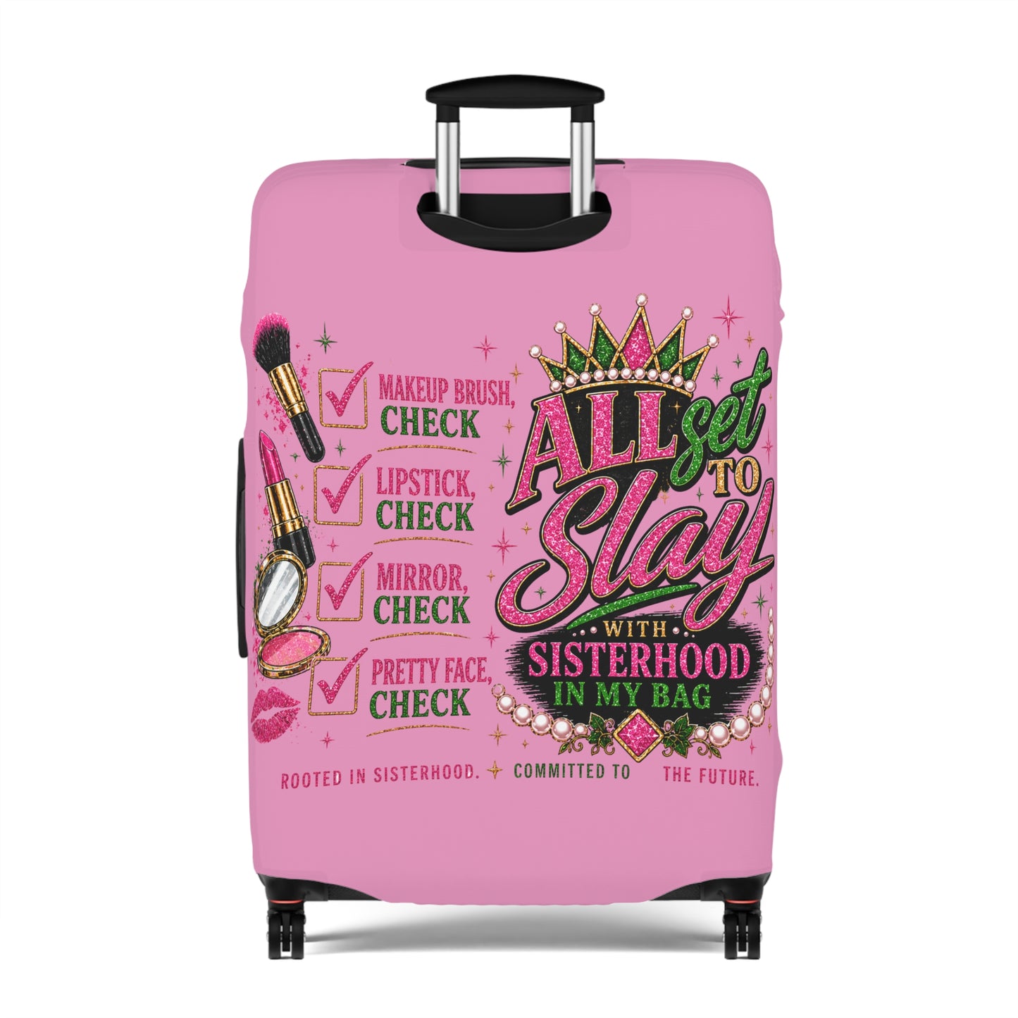 Pretty Girl Suitcase Cover – Pink Travel Luggage Cover, Girls Trip Essentials, Protective Stretch Luggage Cover for Women
