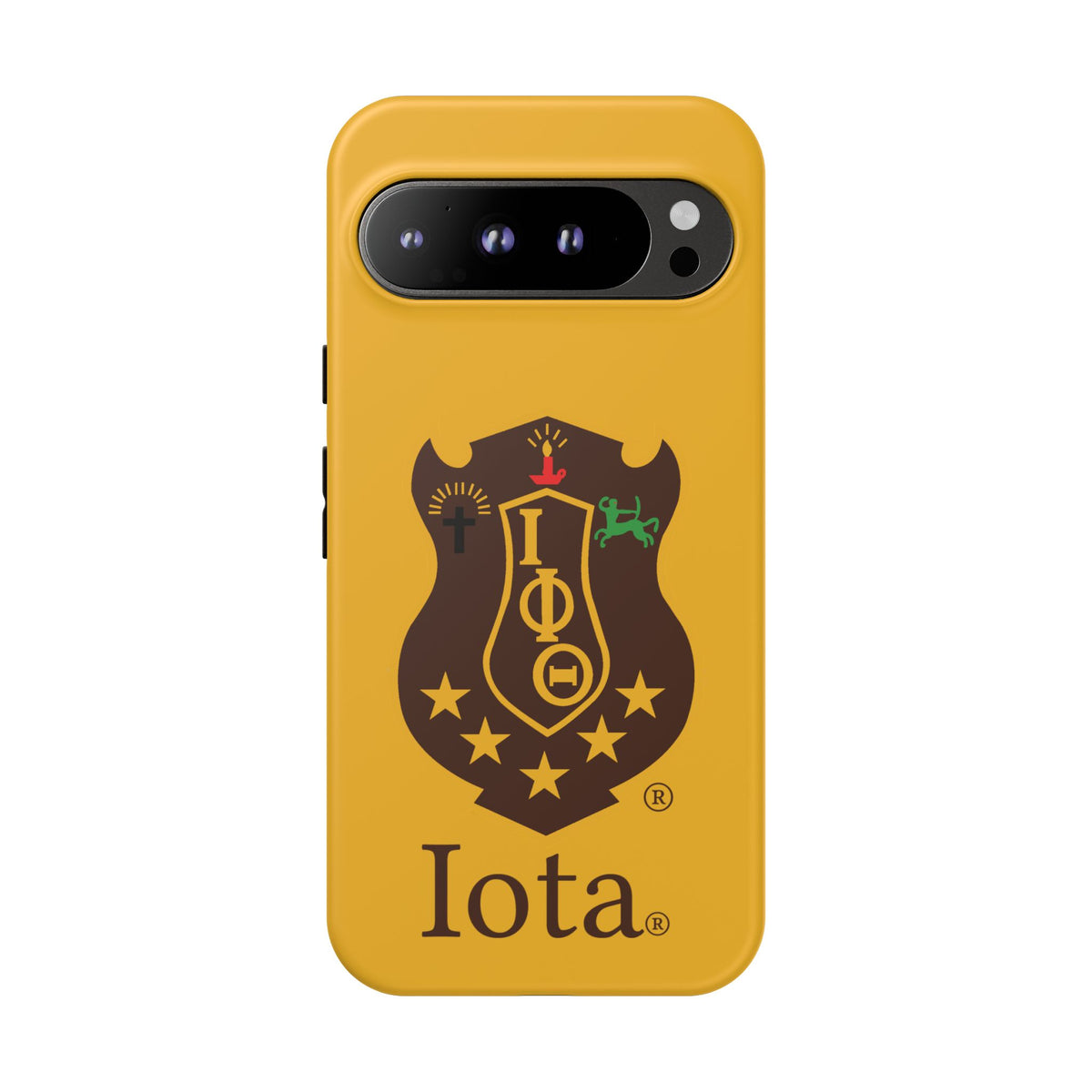 Iota Sorority Shield Phone Case — Greek Letter Tough Case (Yellow)