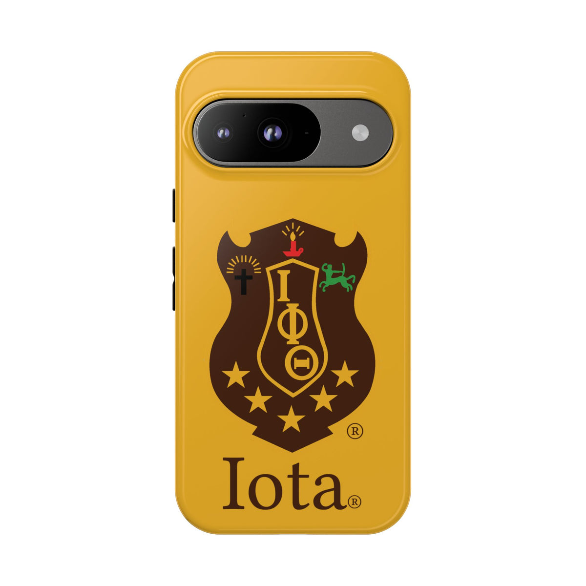 Iota Sorority Shield Phone Case — Greek Letter Tough Case (Yellow)